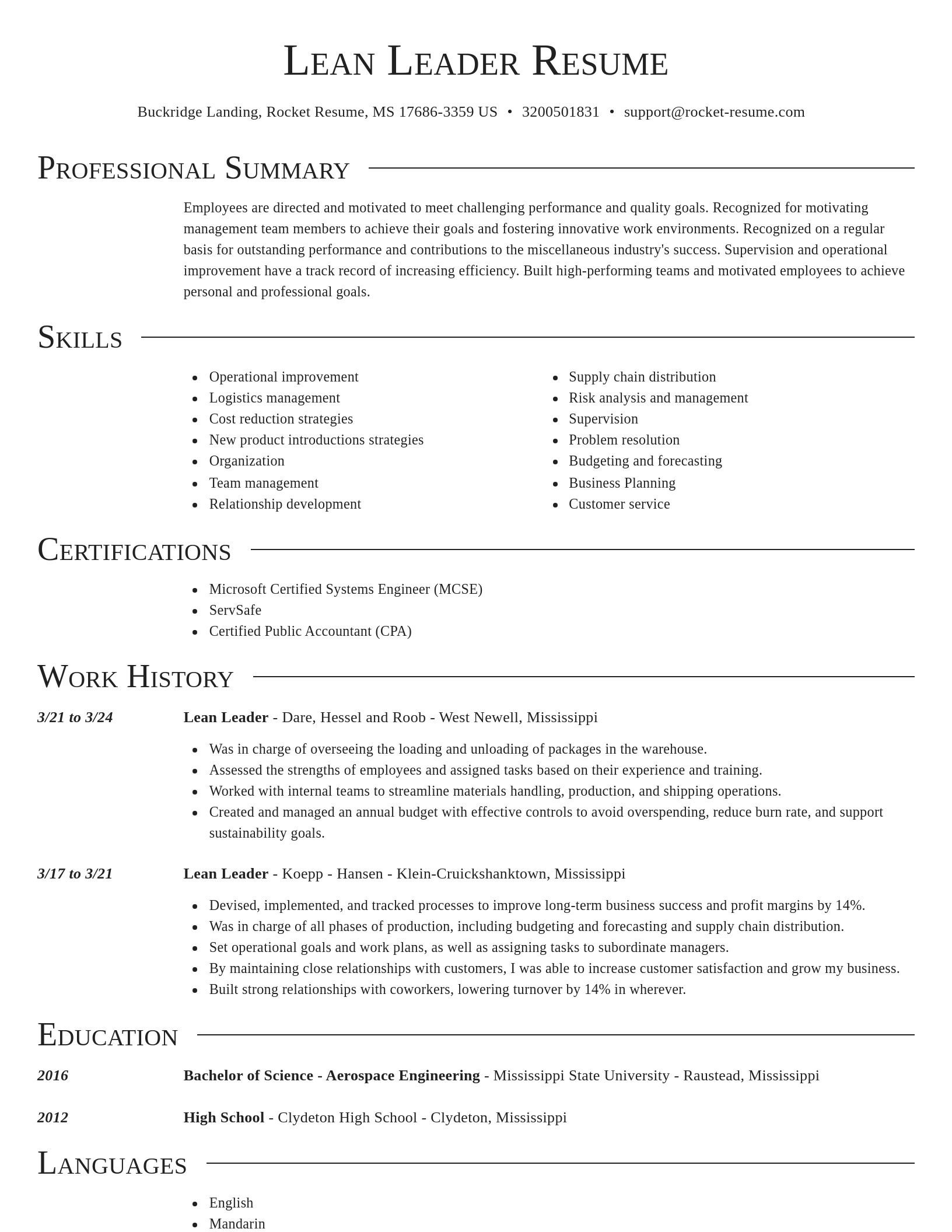 Director resume template