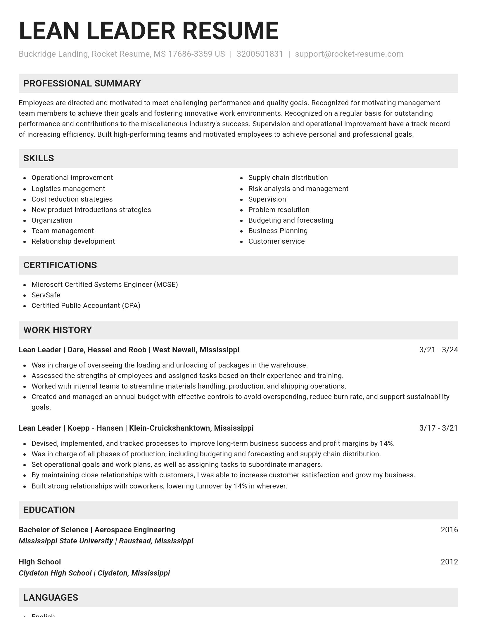 Genius resume template
