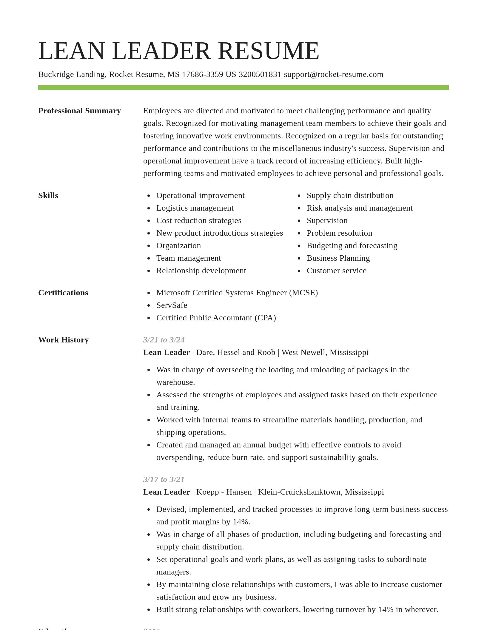 Smart resume template
