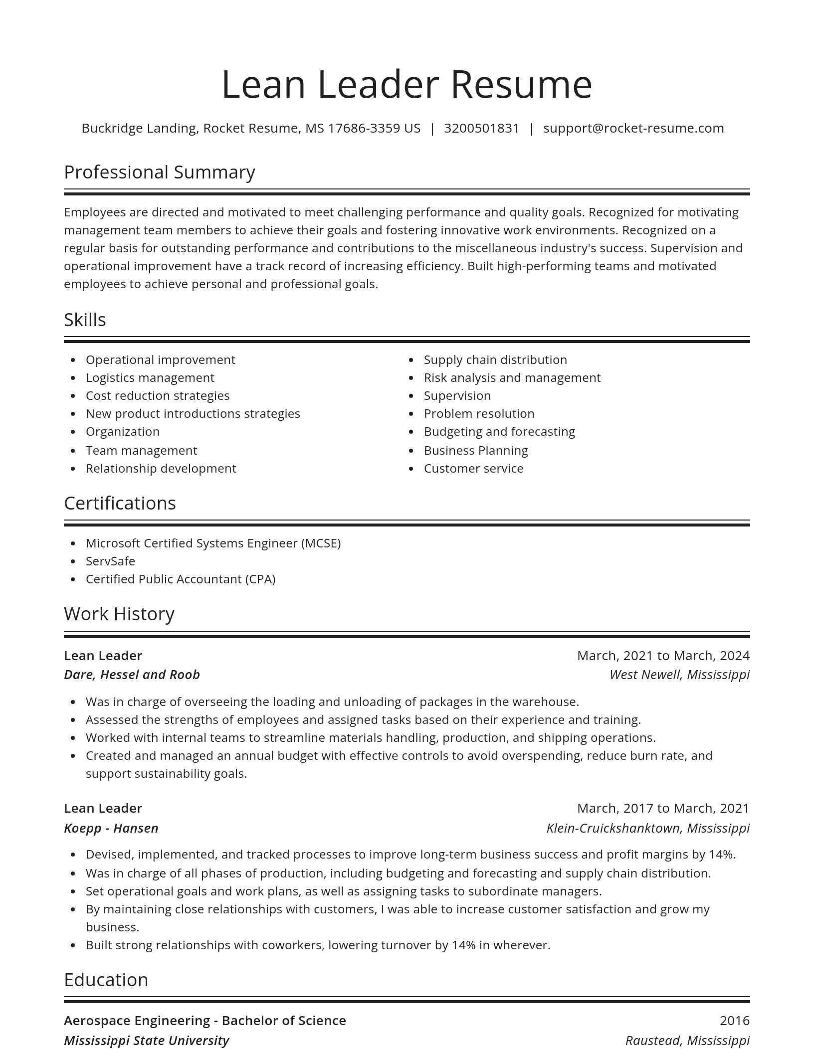 Spotlight resume template