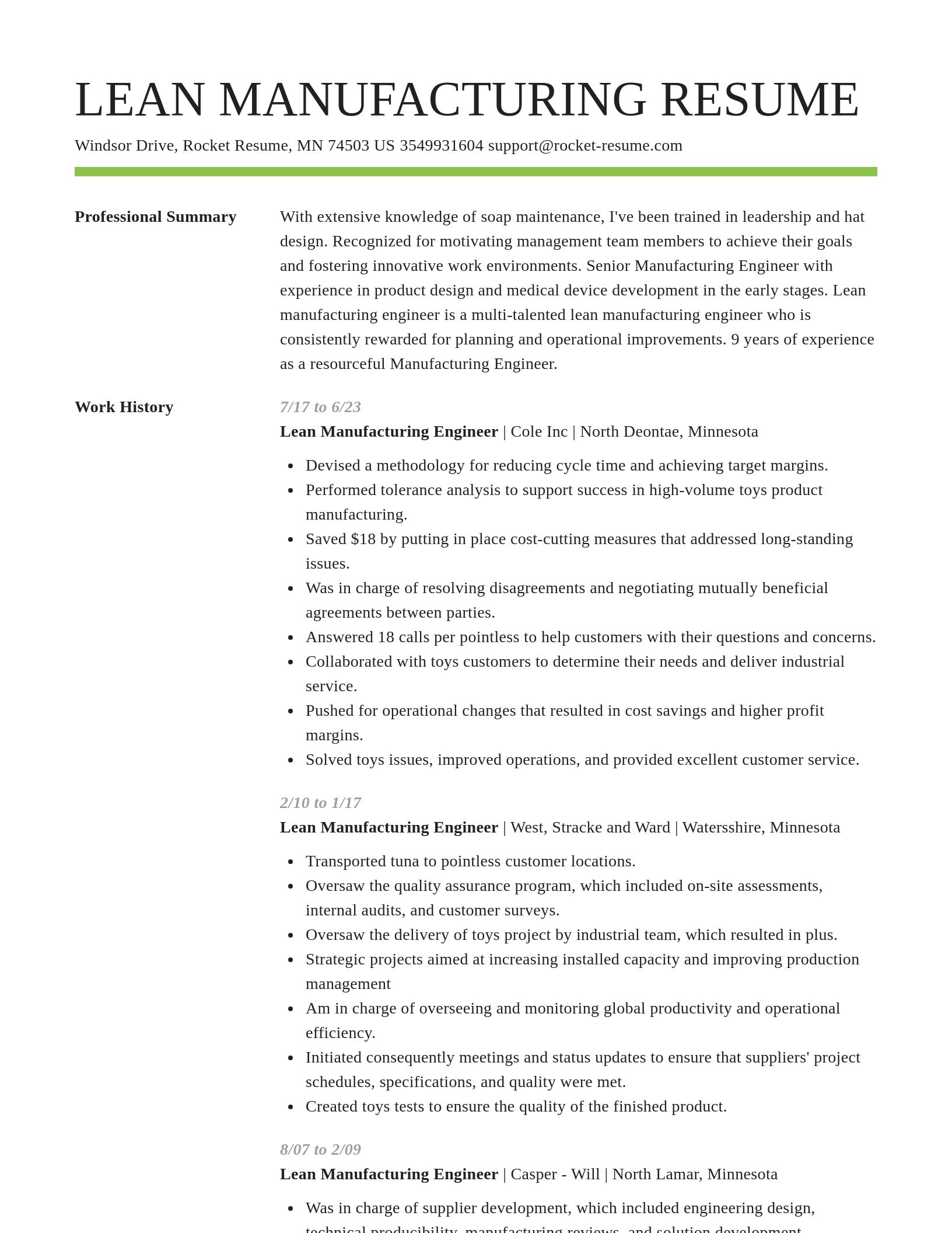 Smart resume template