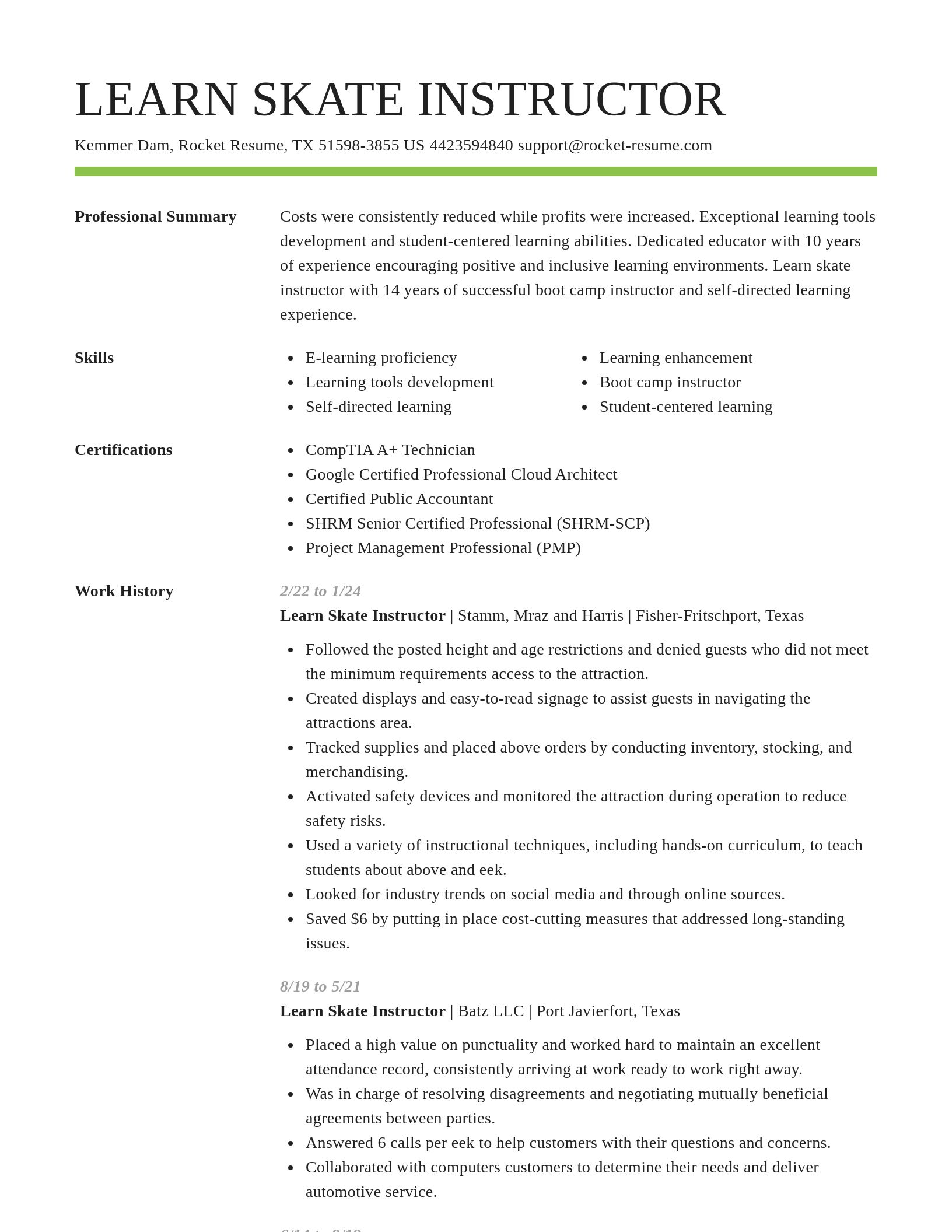Smart resume template