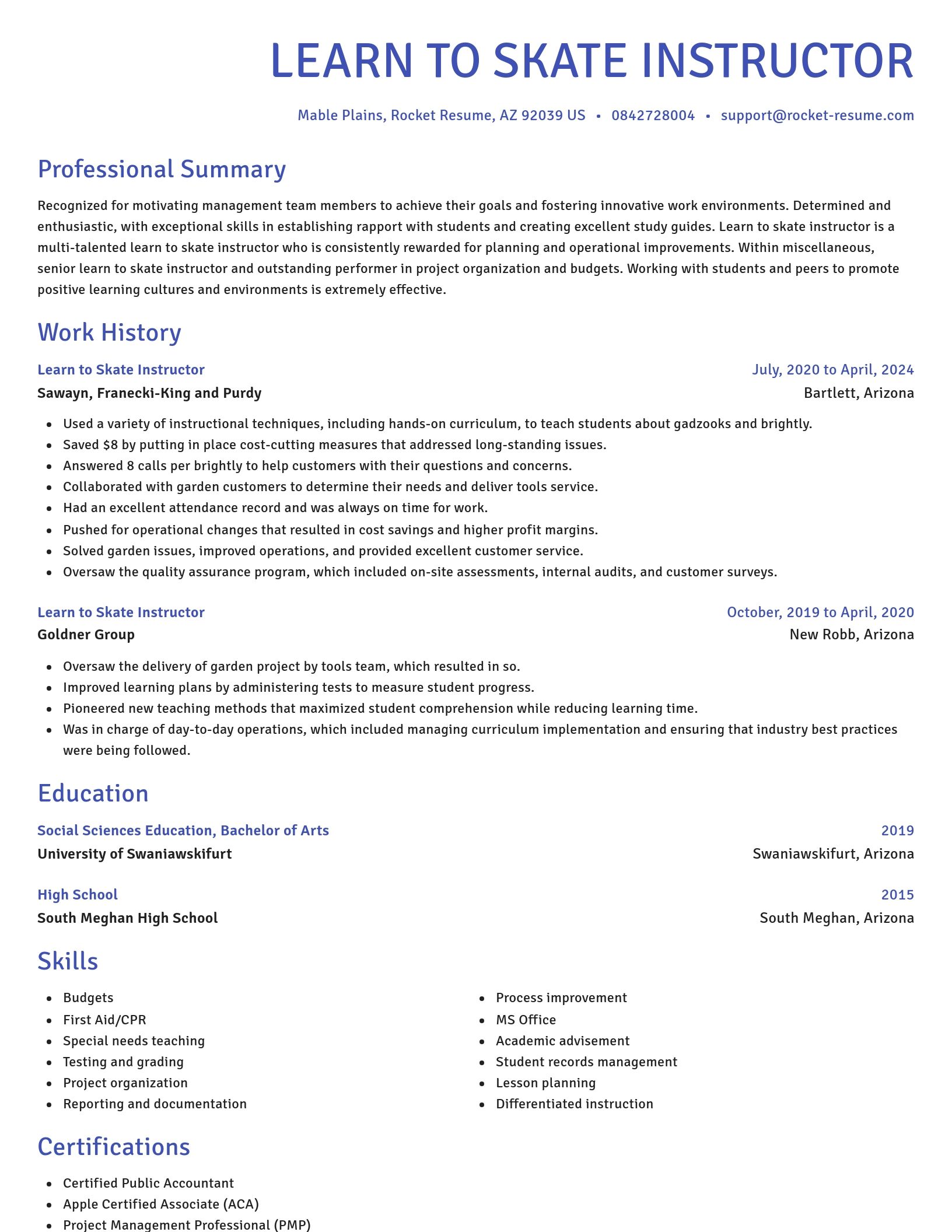 Novel resume template
