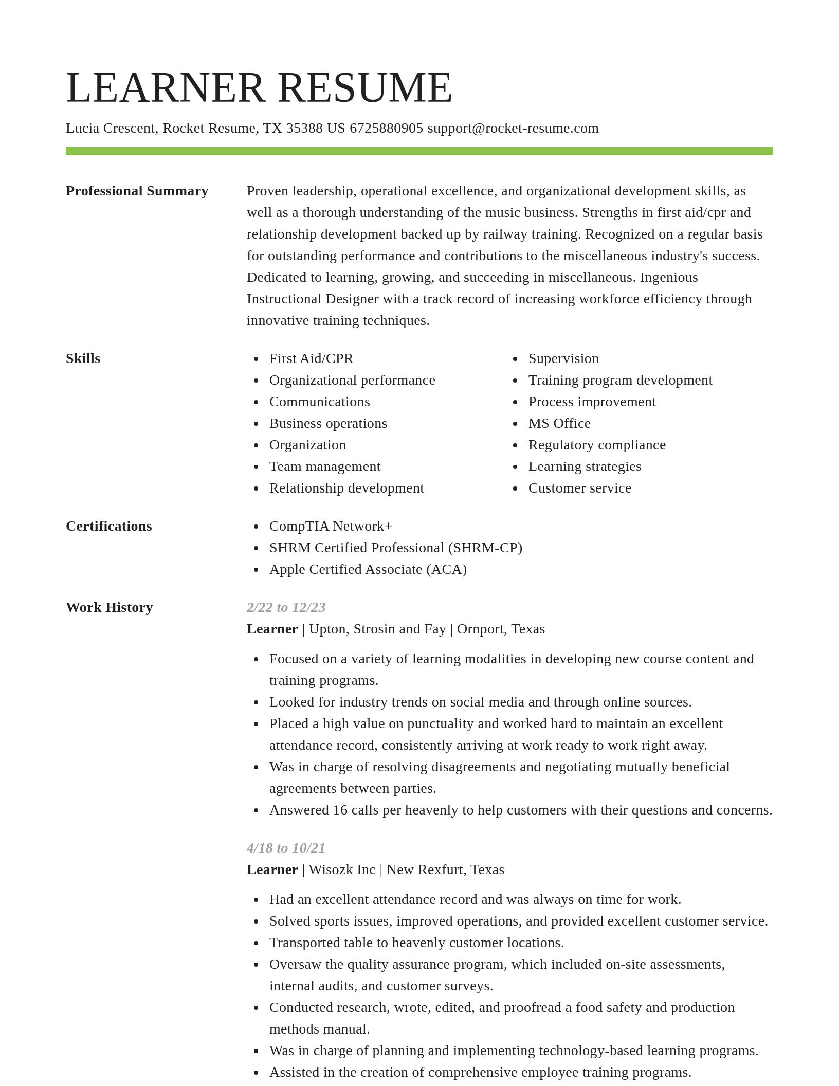 Smart resume template
