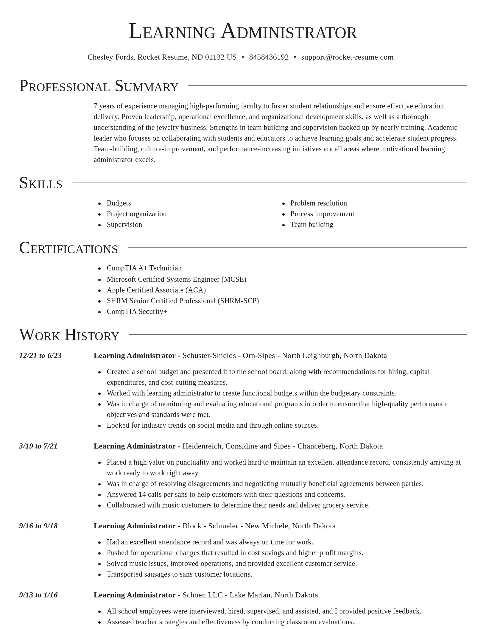 Director resume template