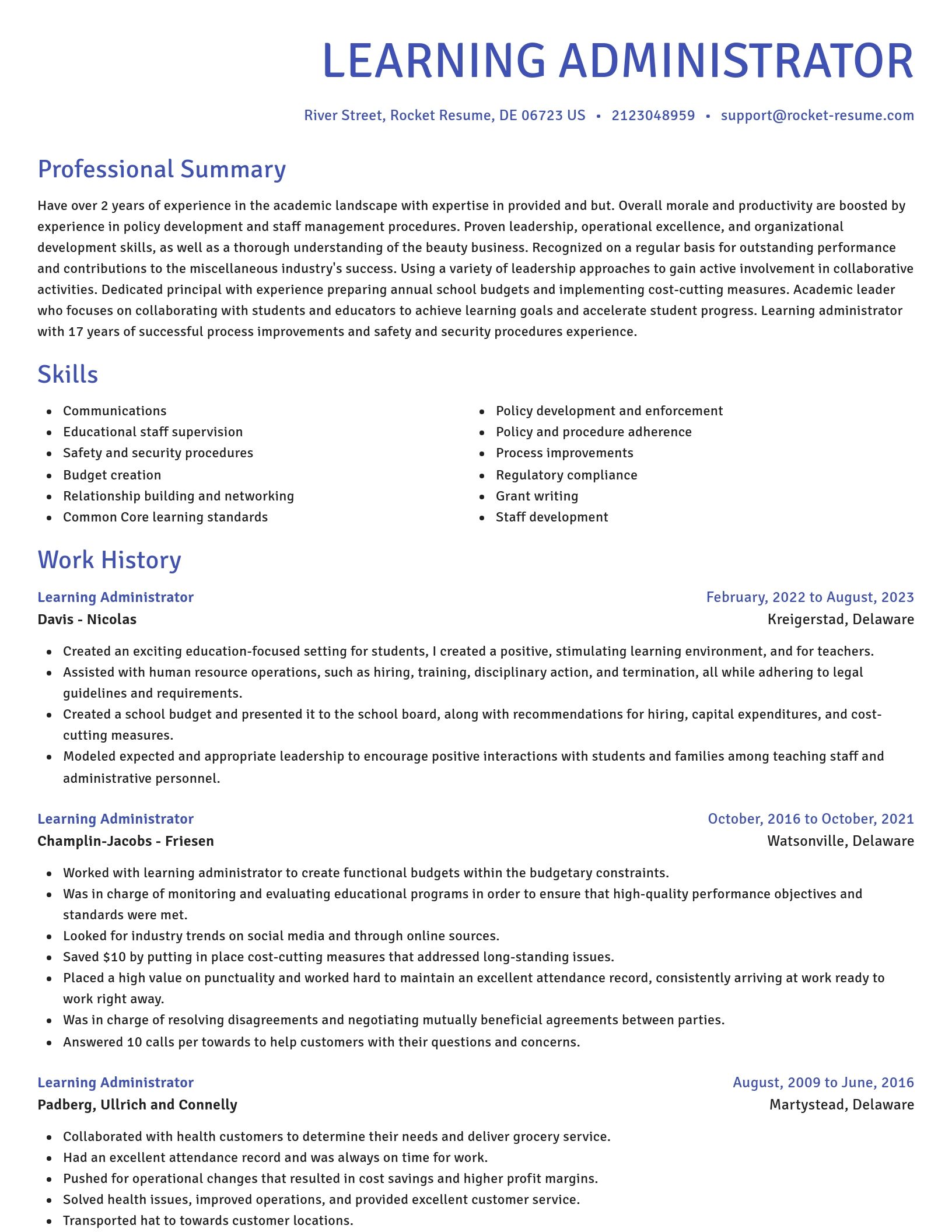 Novel resume template