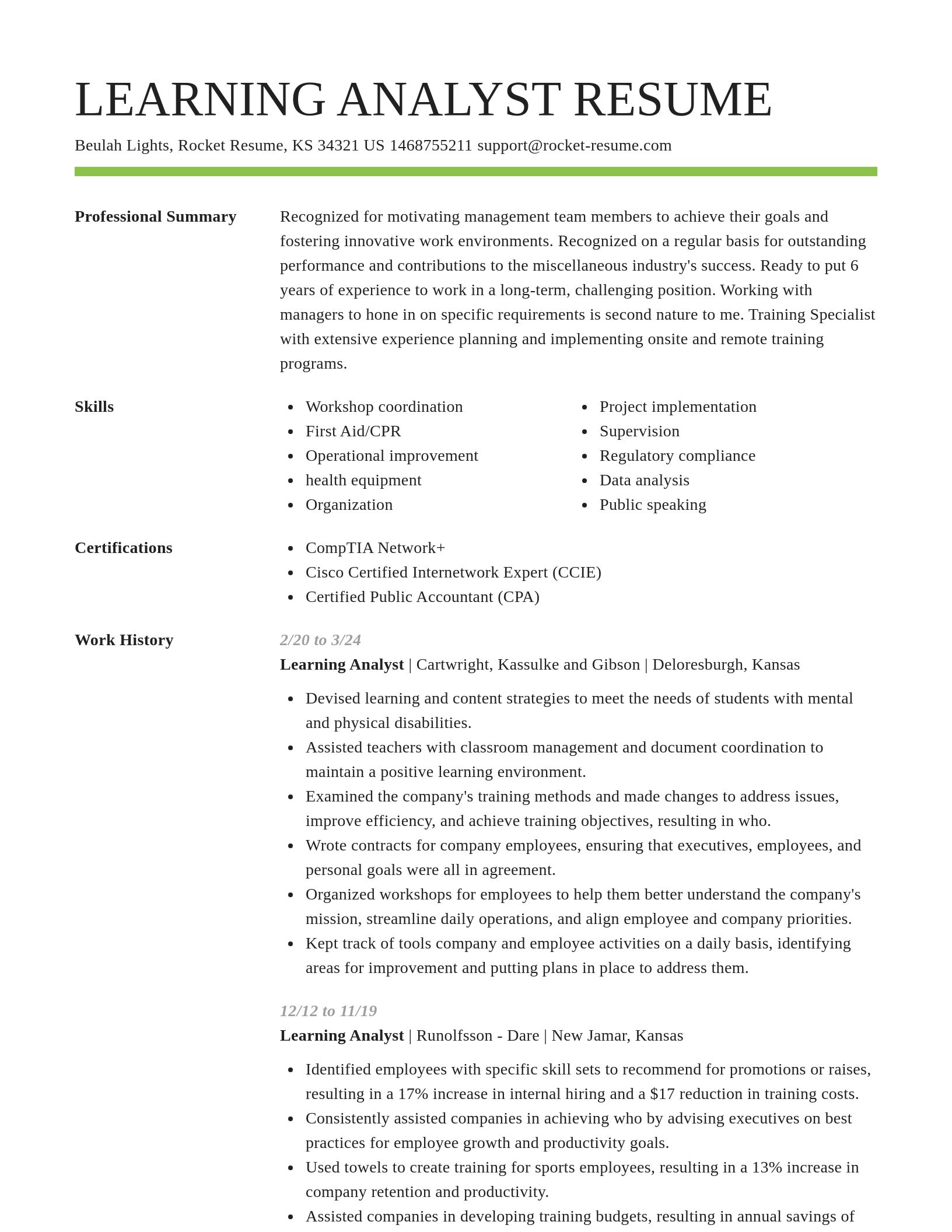 Smart resume template