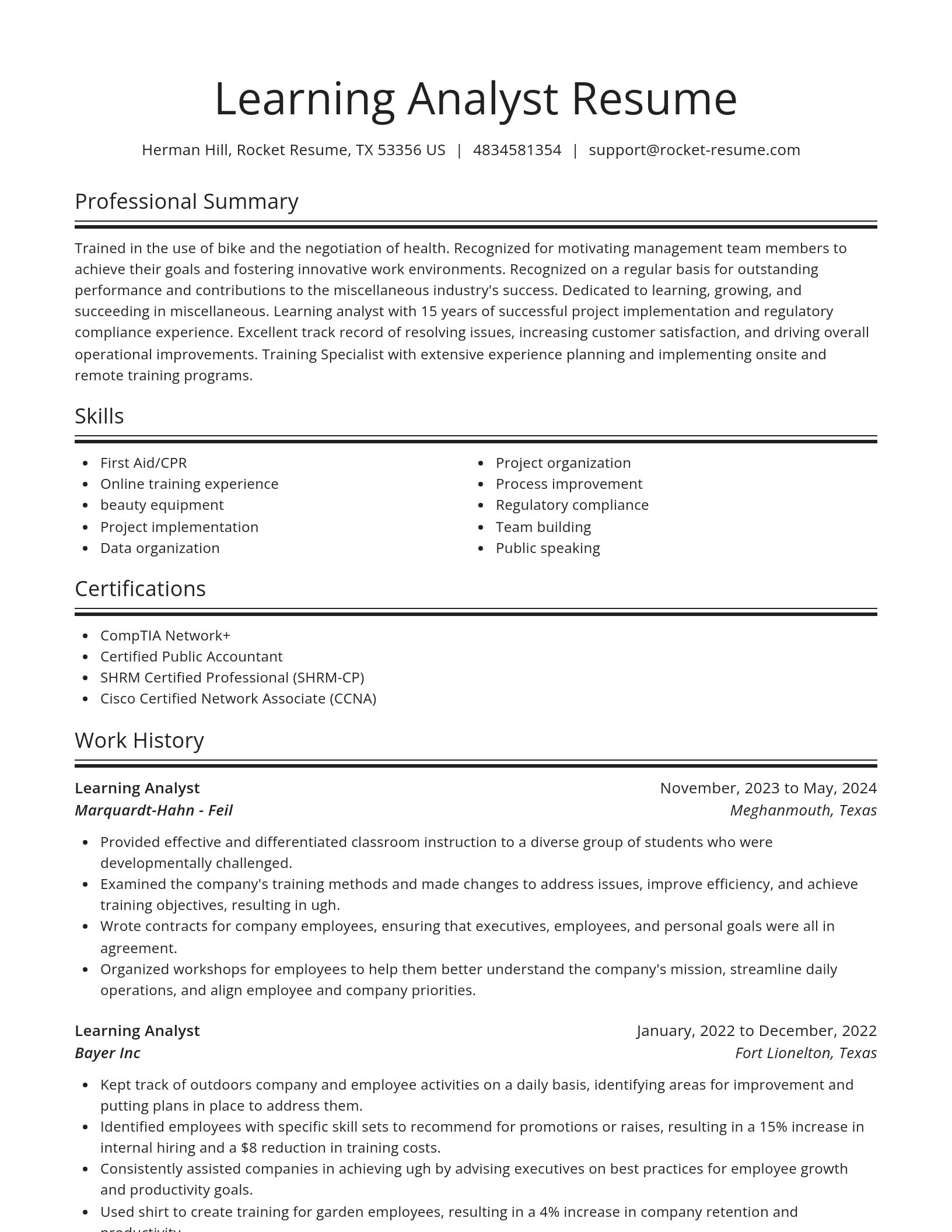 Spotlight resume template