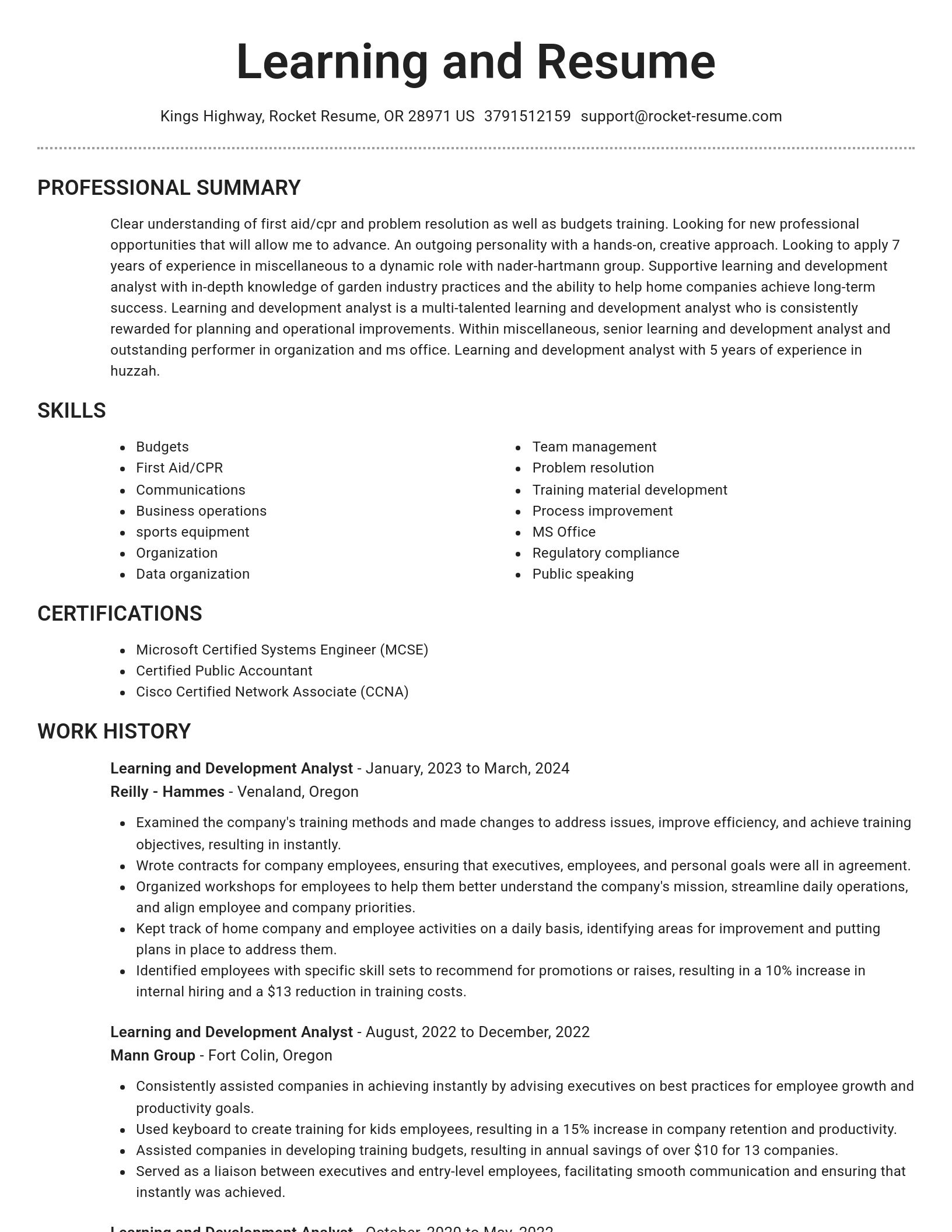 Brilliant resume template