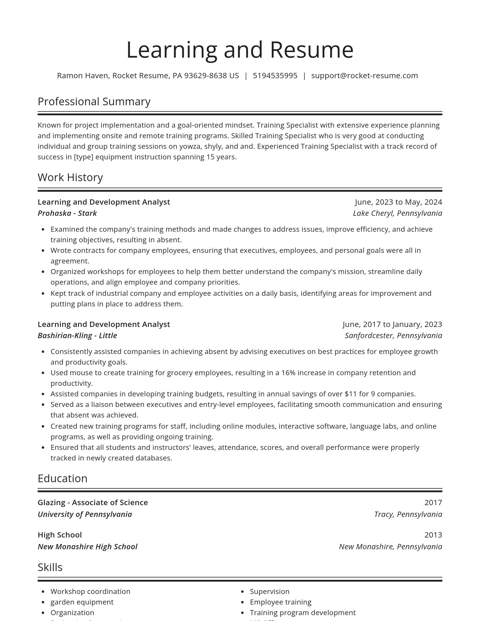 Spotlight resume template