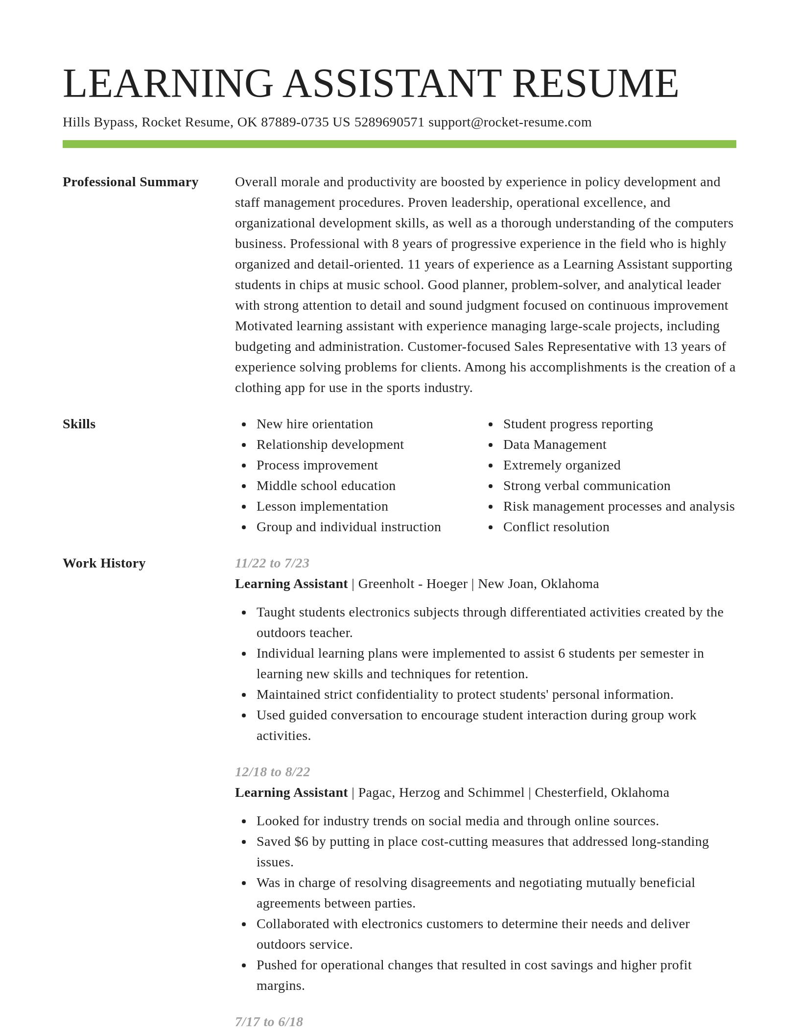 Smart resume template