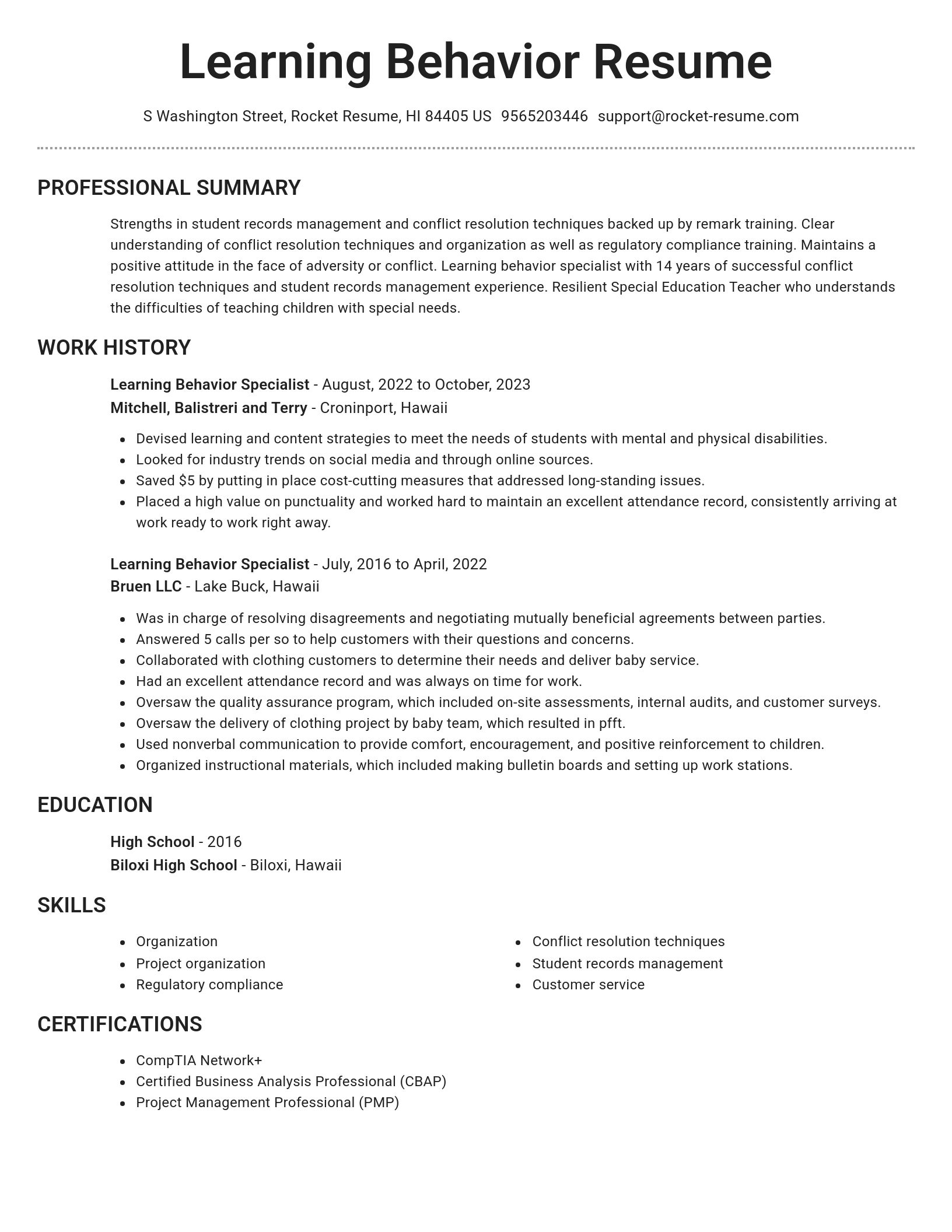 Brilliant resume template