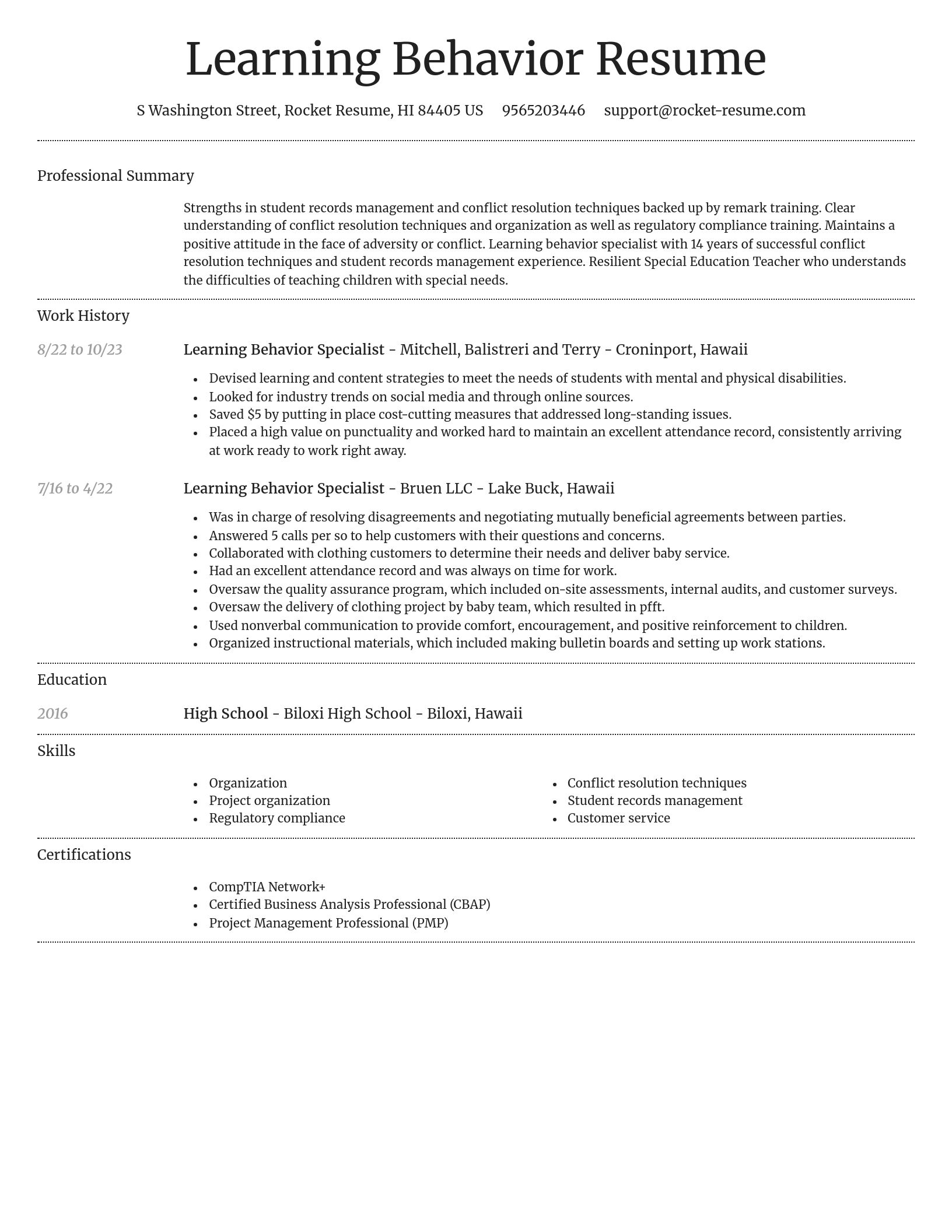 Dignified resume template