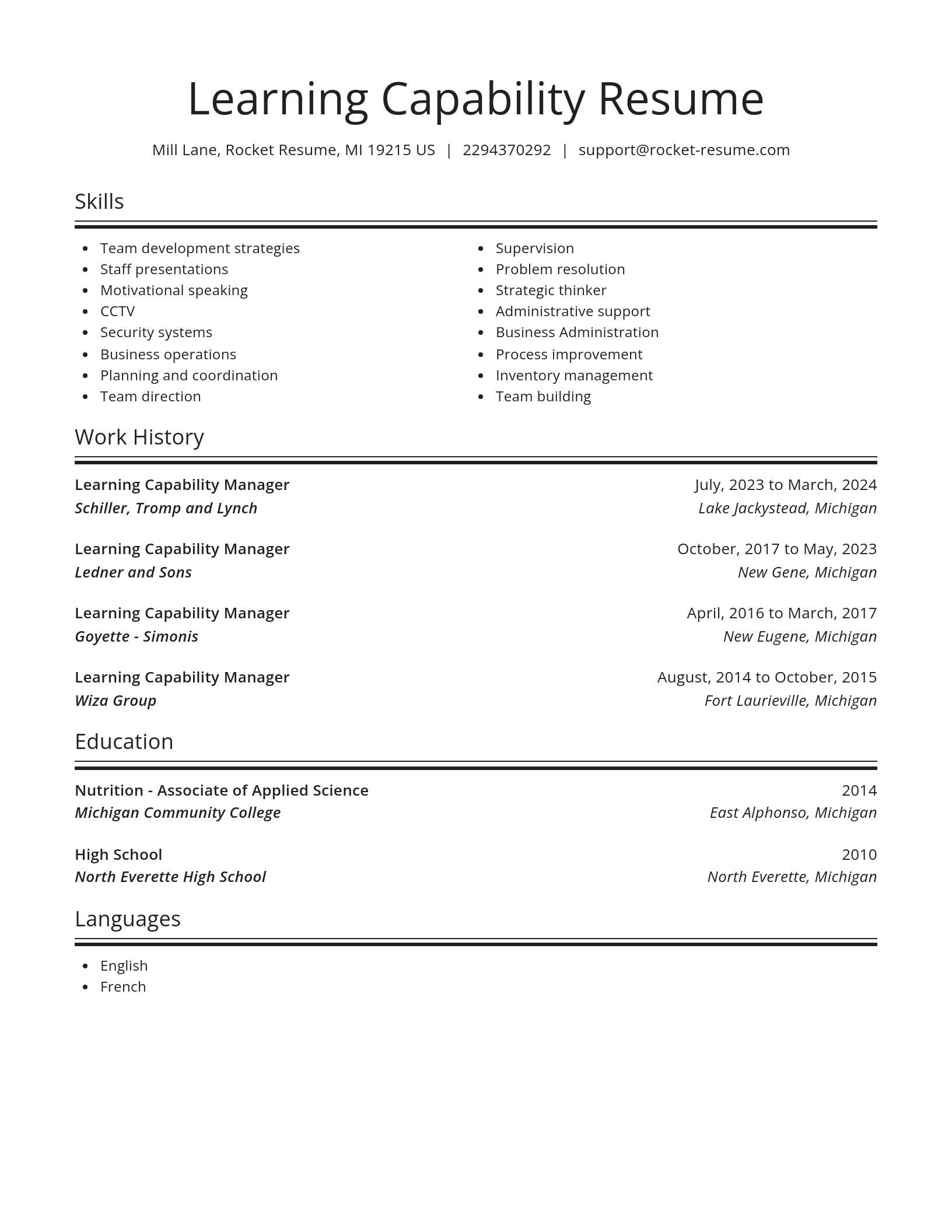 Spotlight resume template
