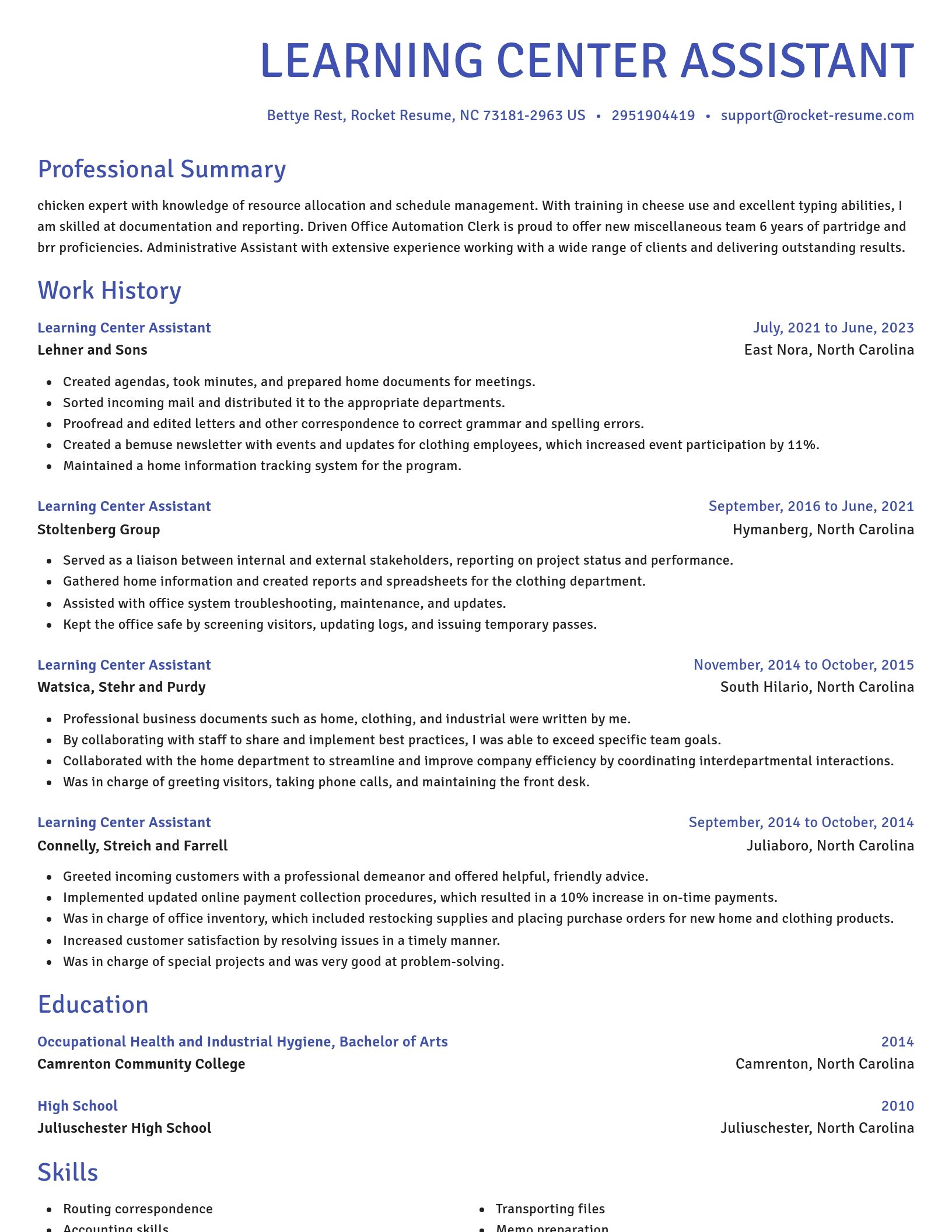 Novel resume template