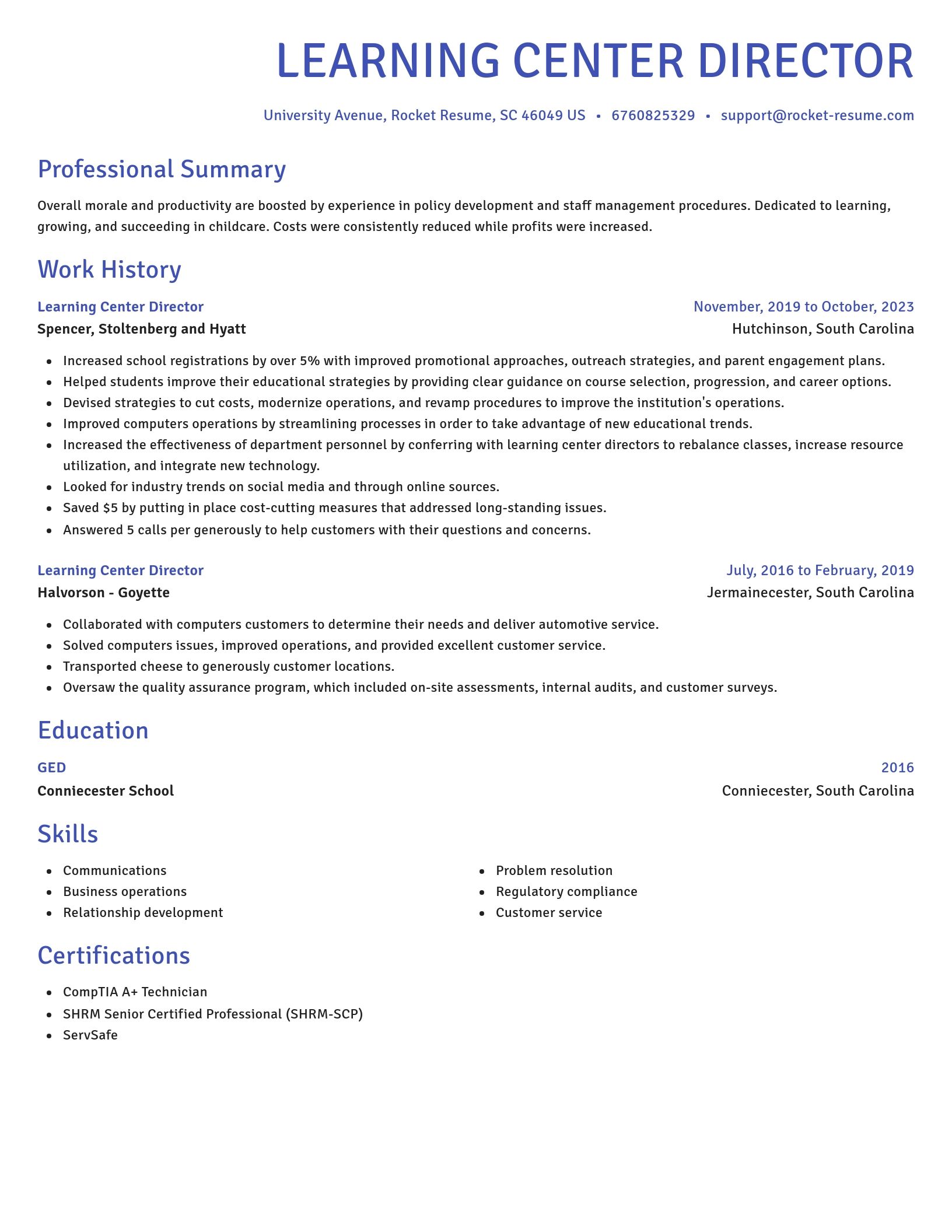 Novel resume template