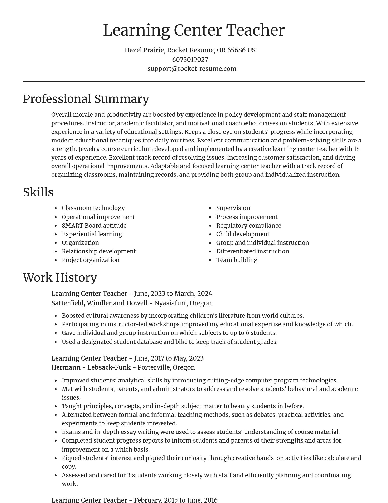 Focal Point resume template
