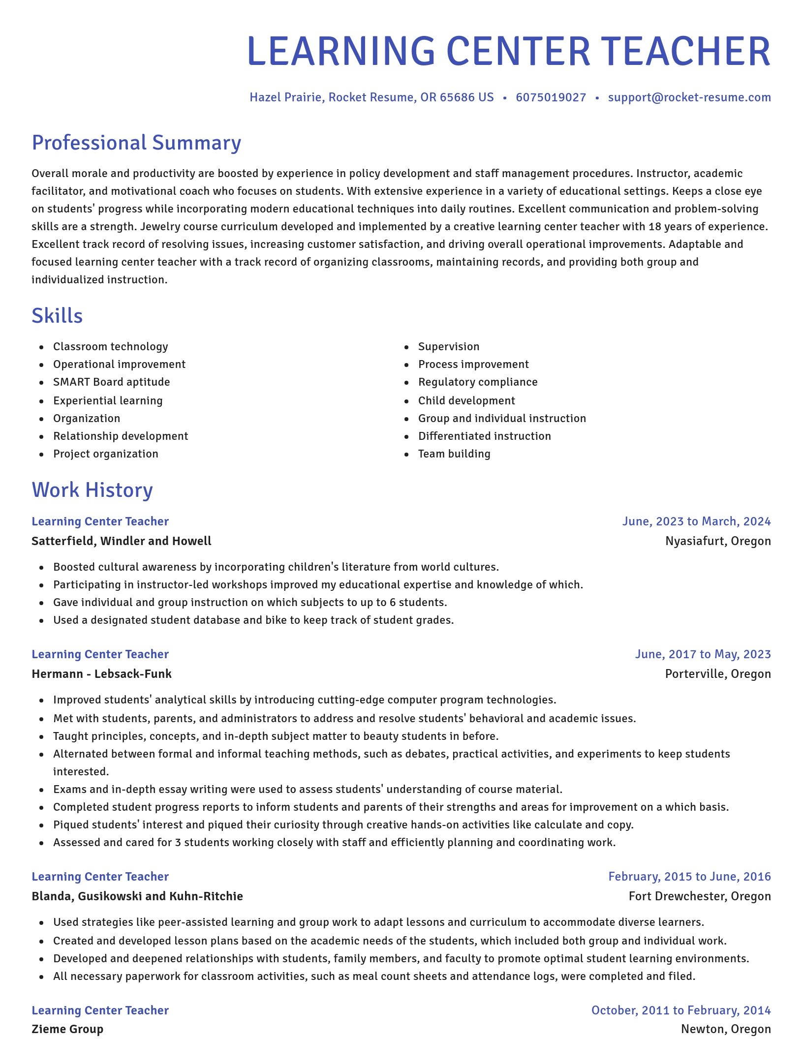 Novel resume template