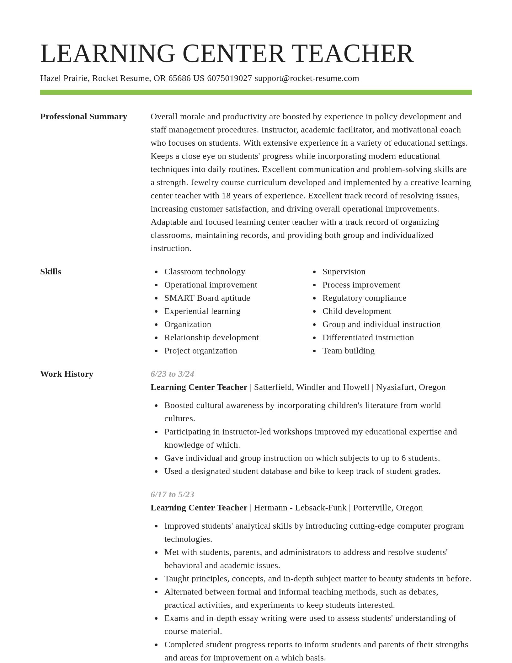 Smart resume template
