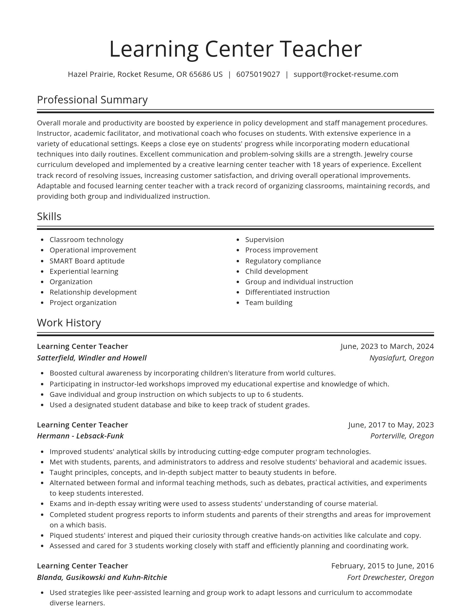 Spotlight resume template