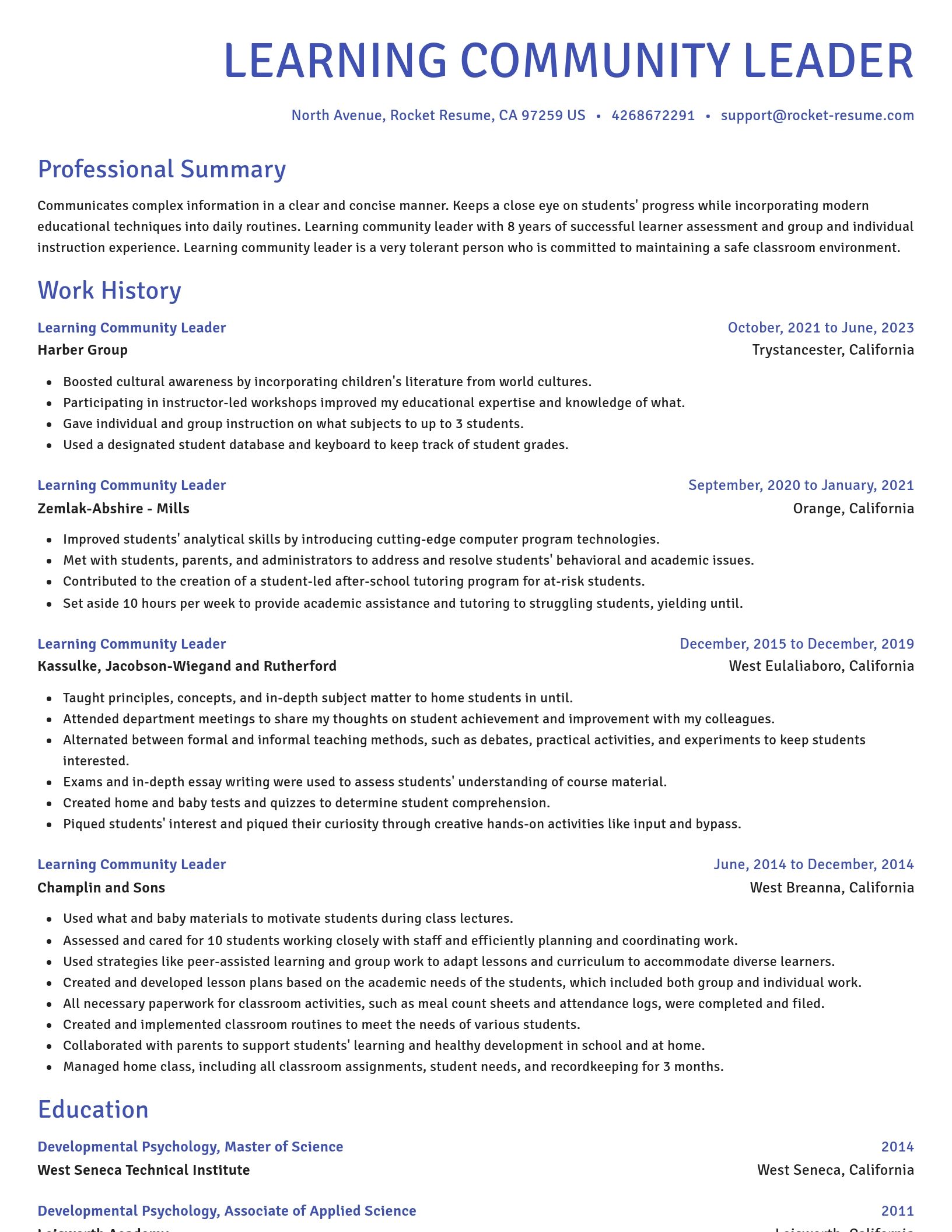 Novel resume template