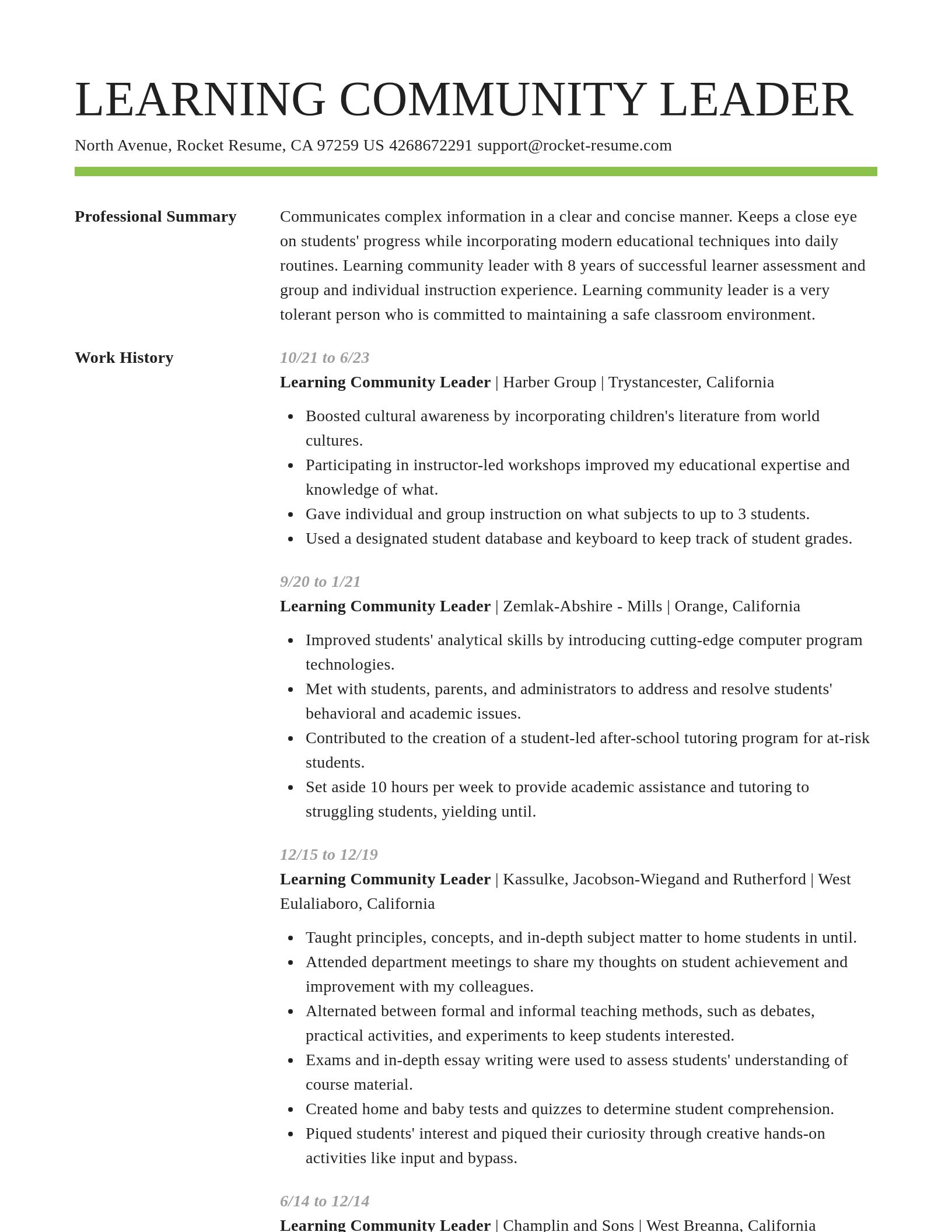 Smart resume template