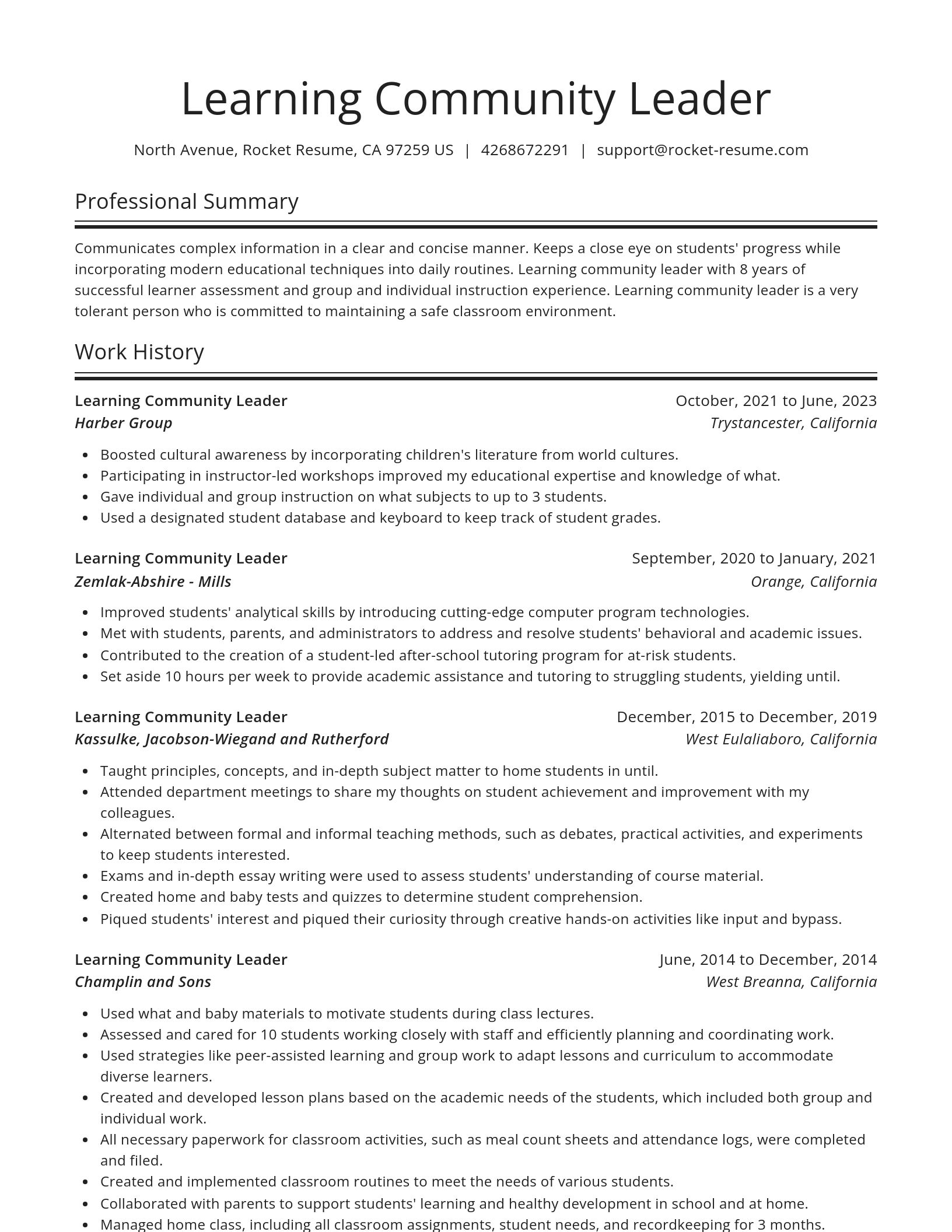 Spotlight resume template