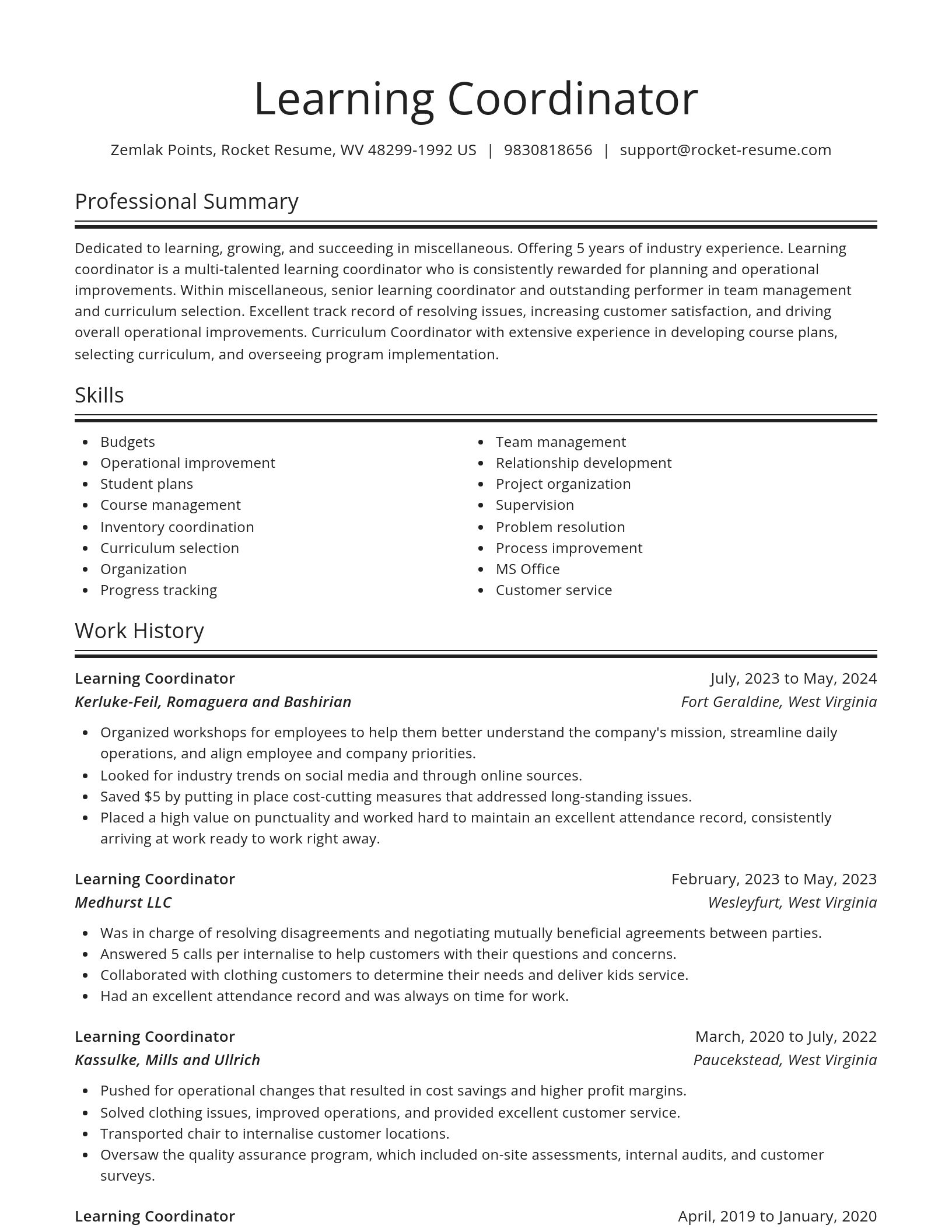 Spotlight resume template
