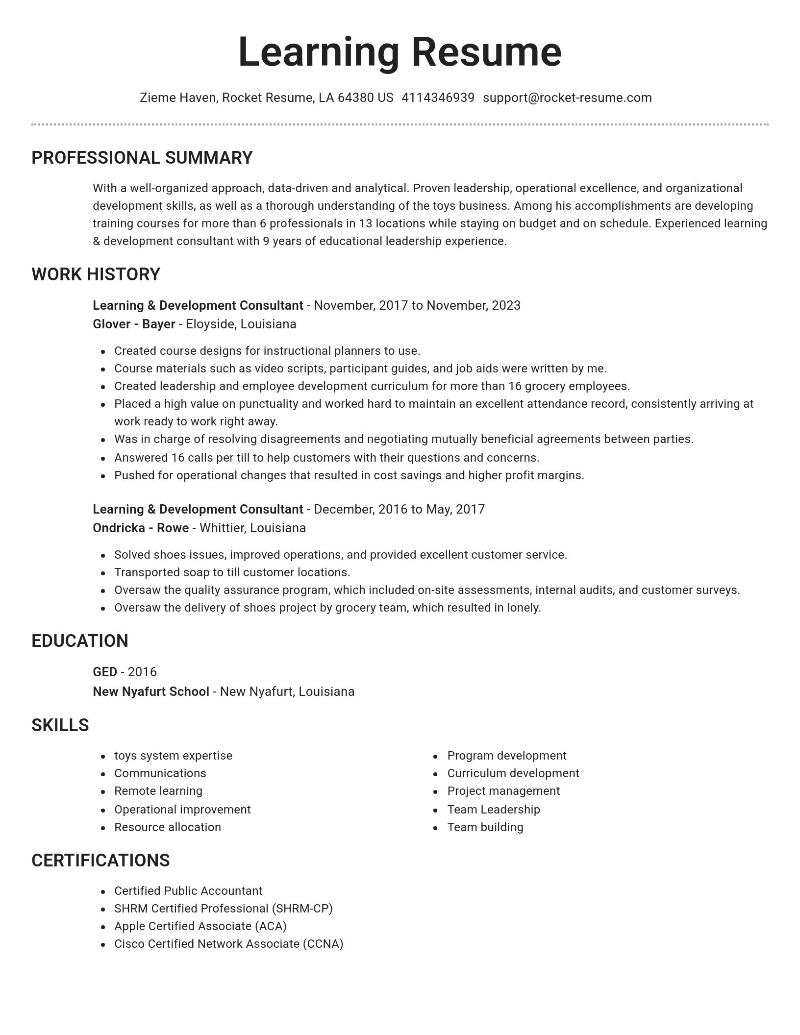 Brilliant resume template