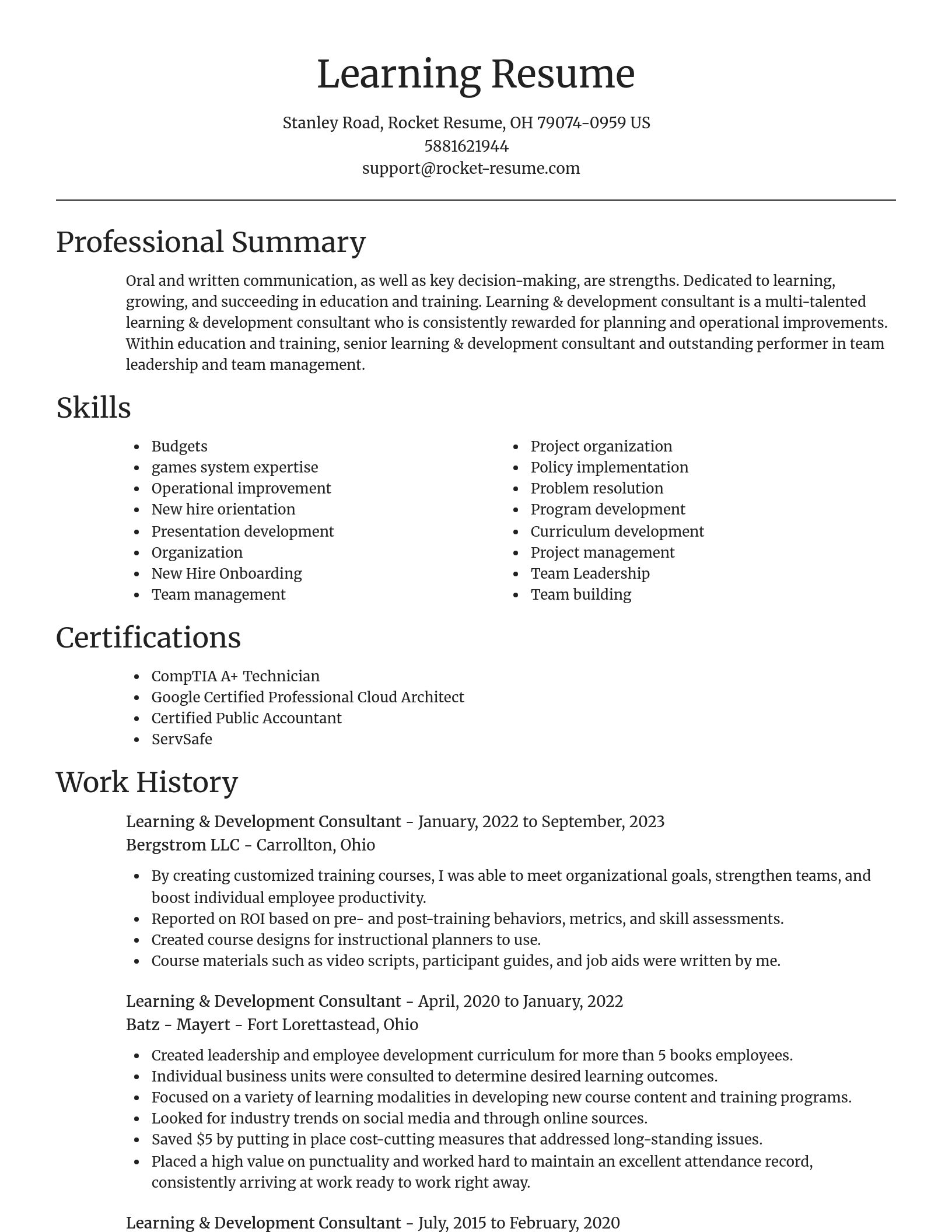 Focal Point resume template