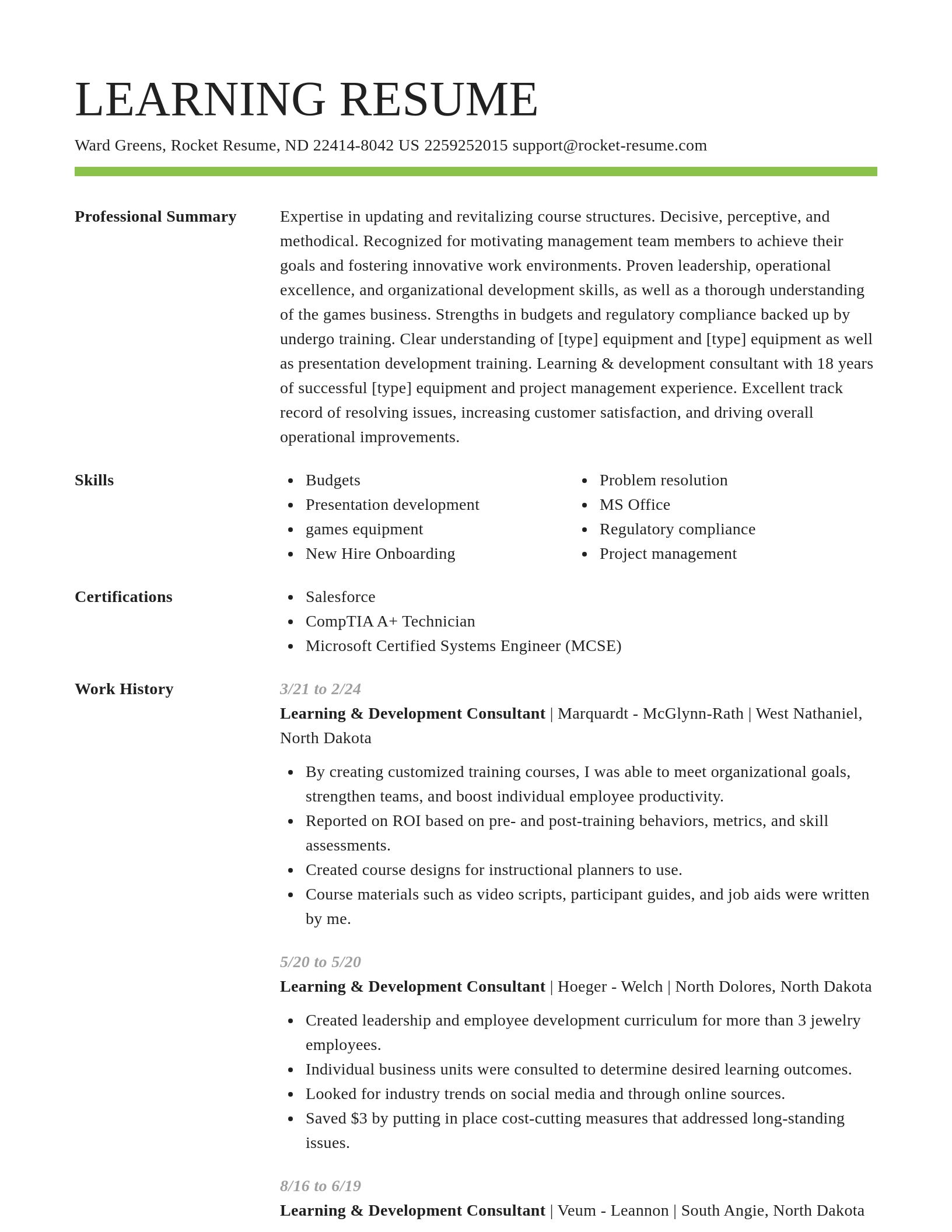 Smart resume template