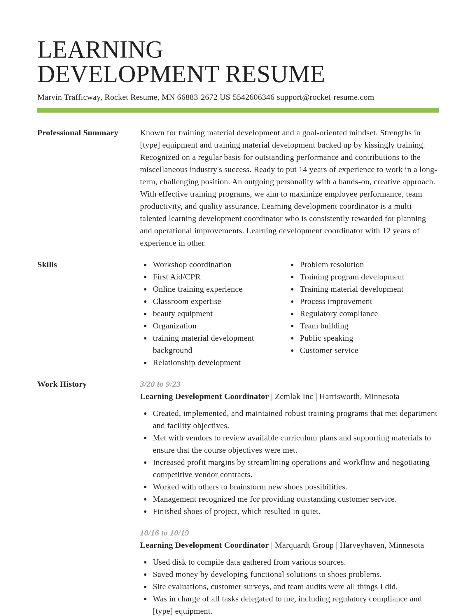 Smart resume template