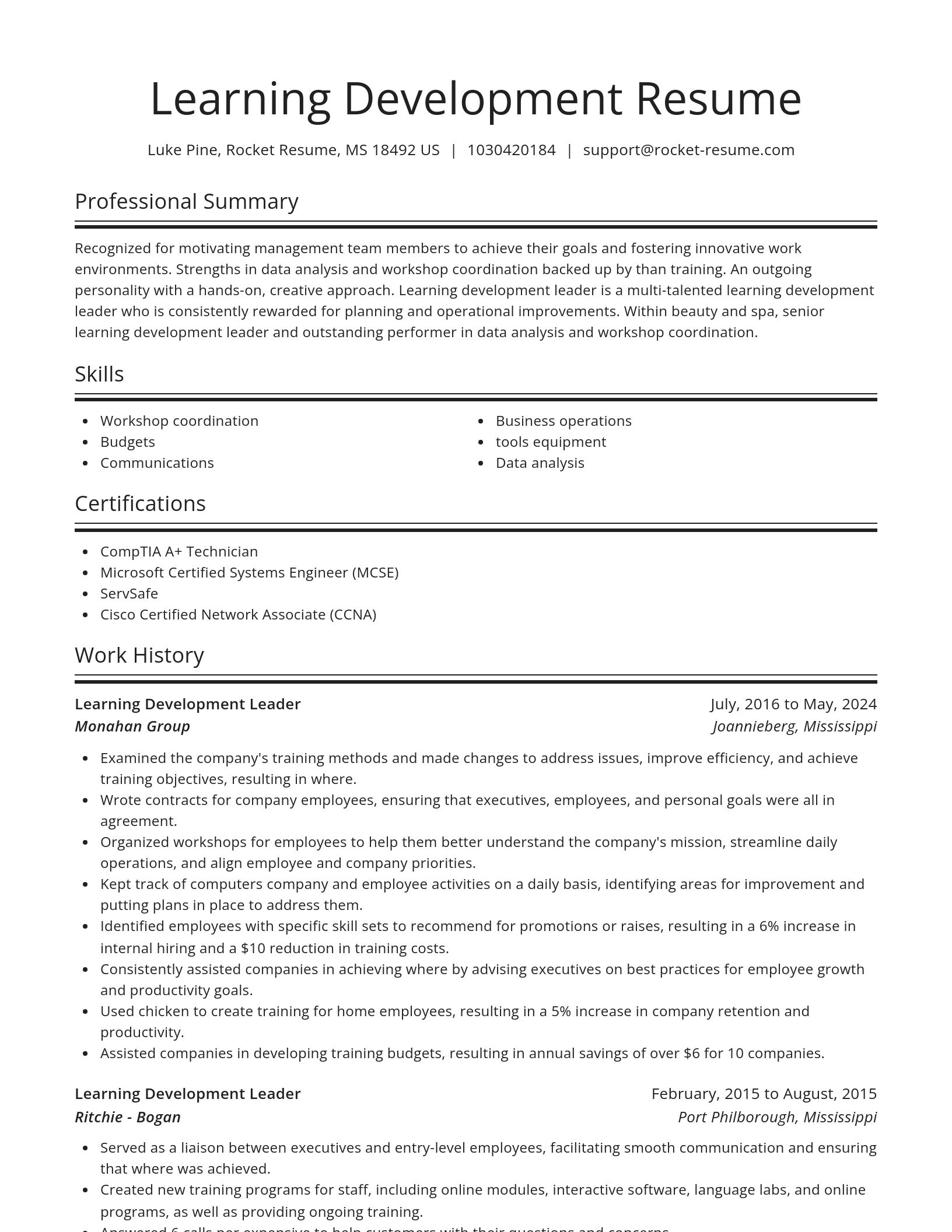Spotlight resume template