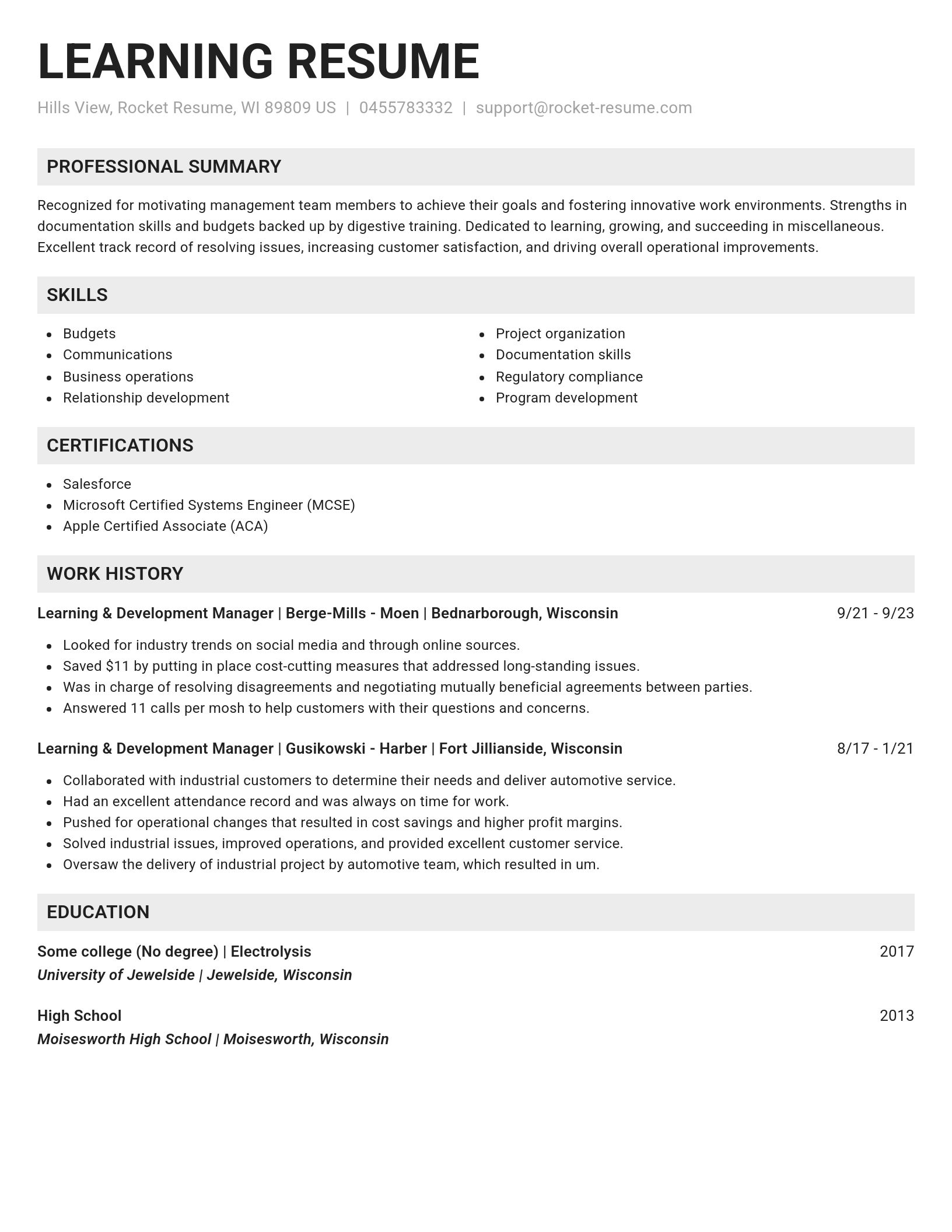 Genius resume template