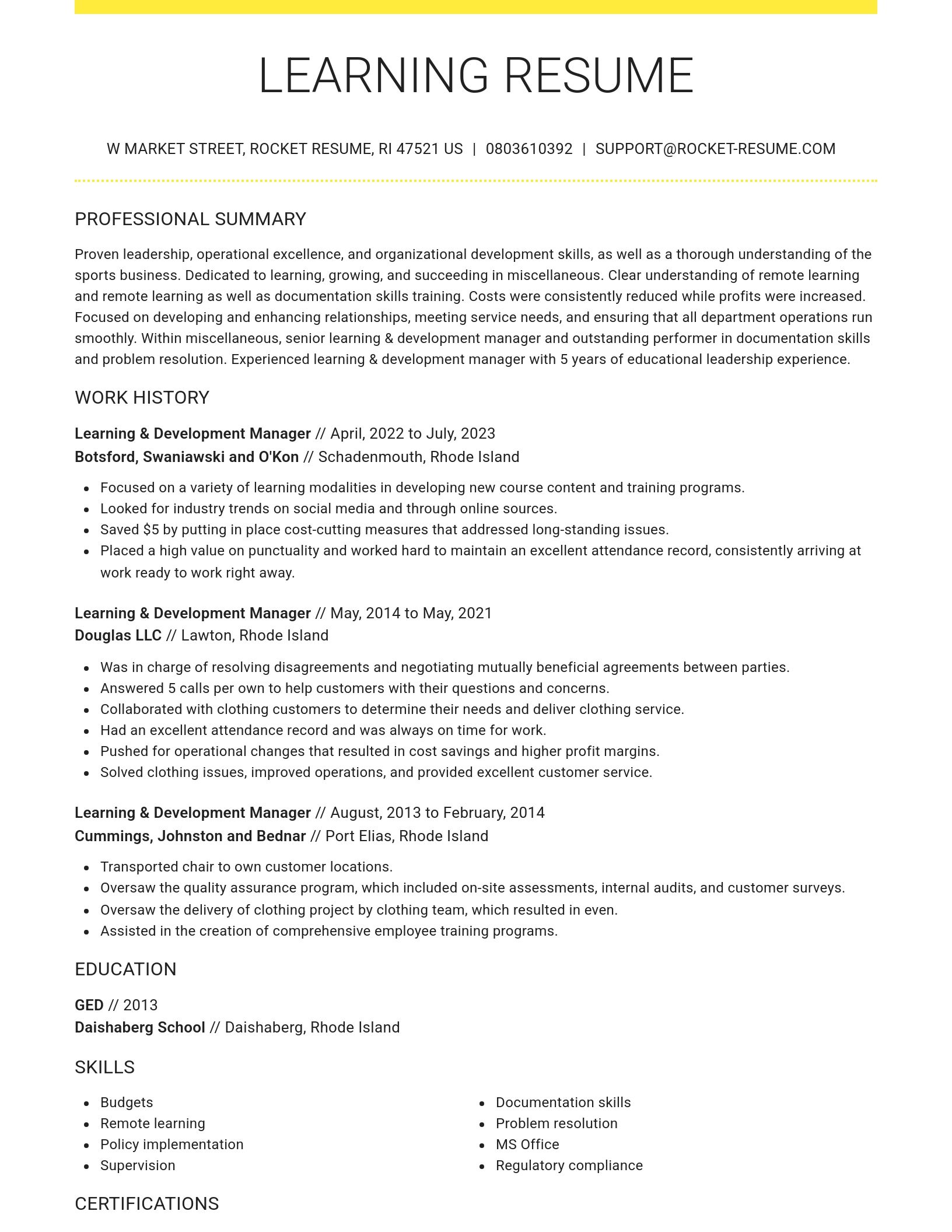 Grand resume template