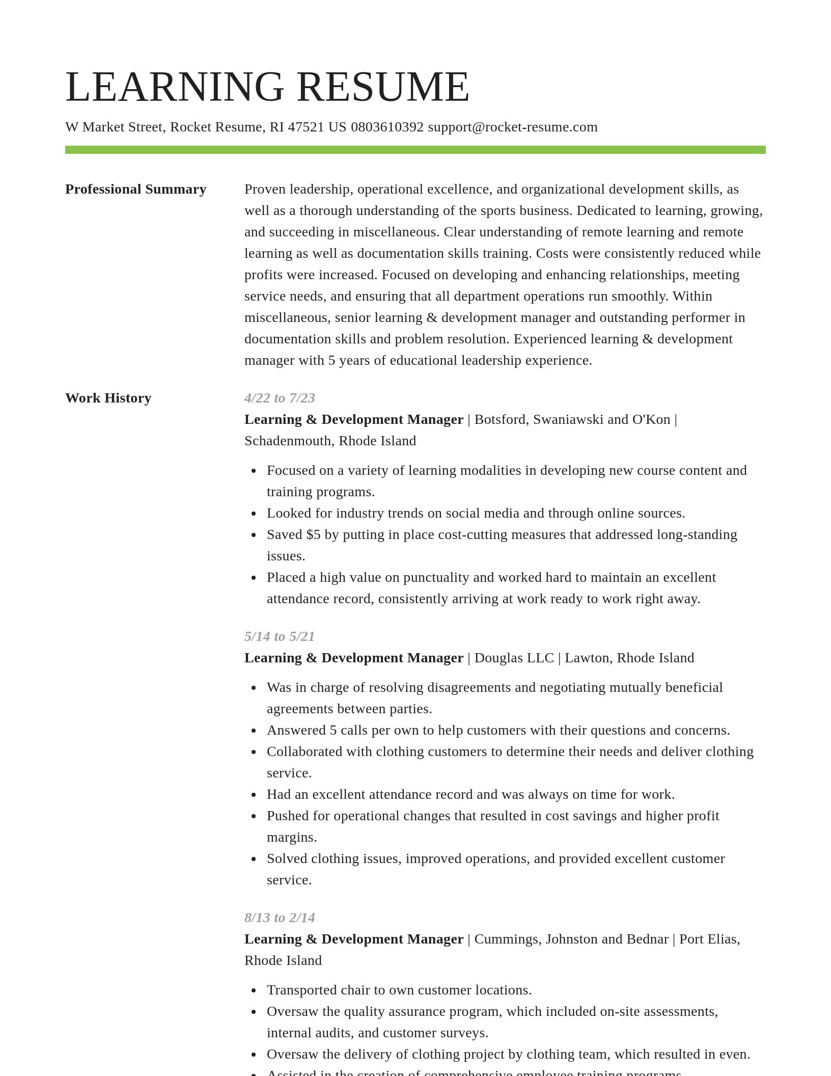 Smart resume template