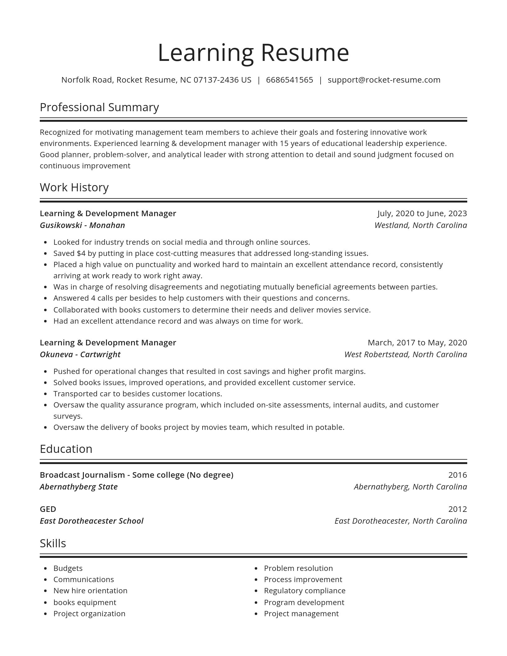 Spotlight resume template