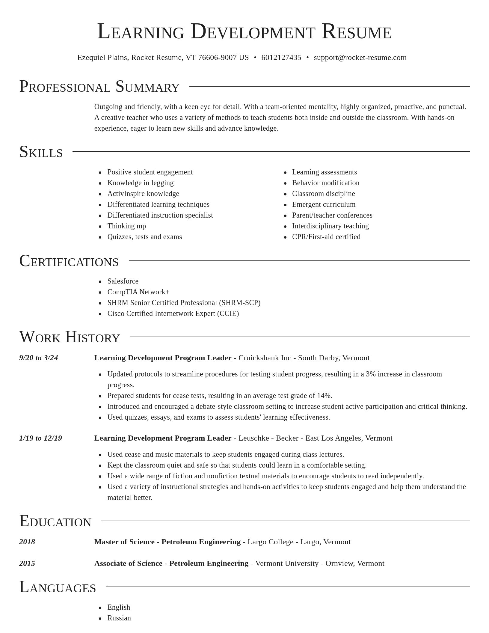 Director resume template