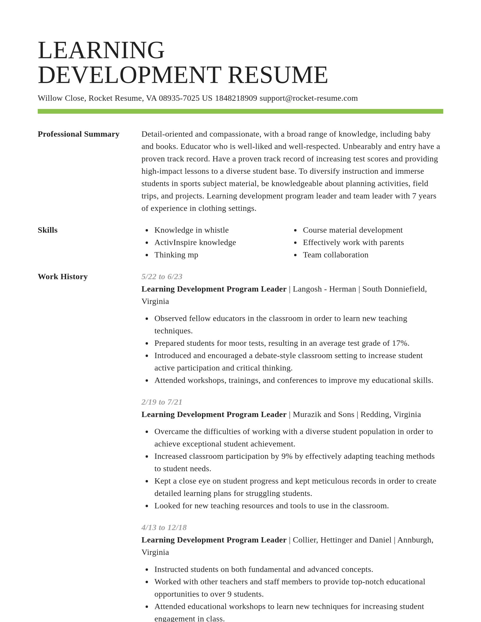 Smart resume template