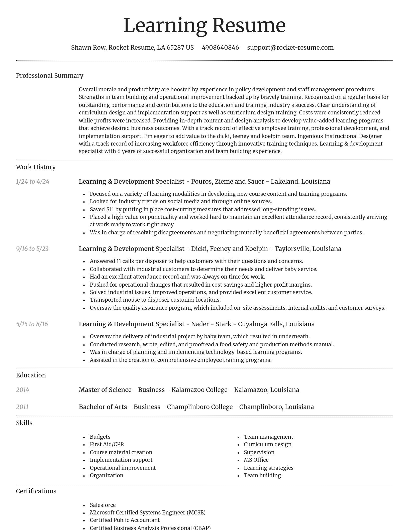Dignified resume template