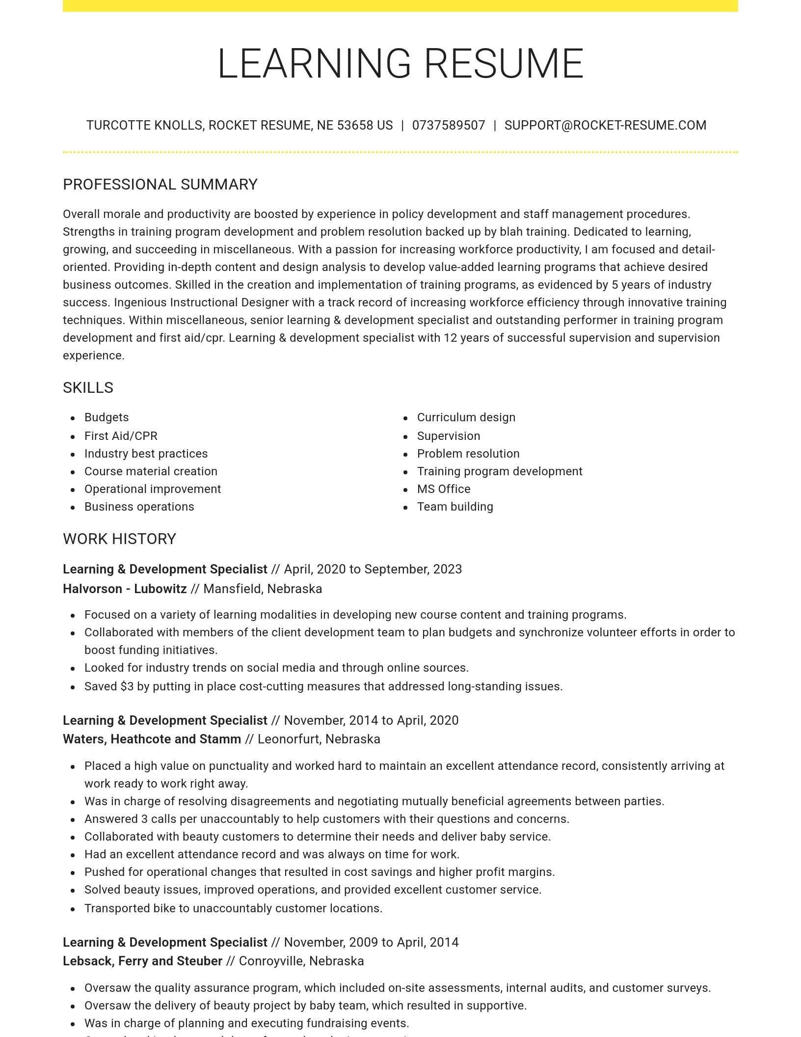 Grand resume template