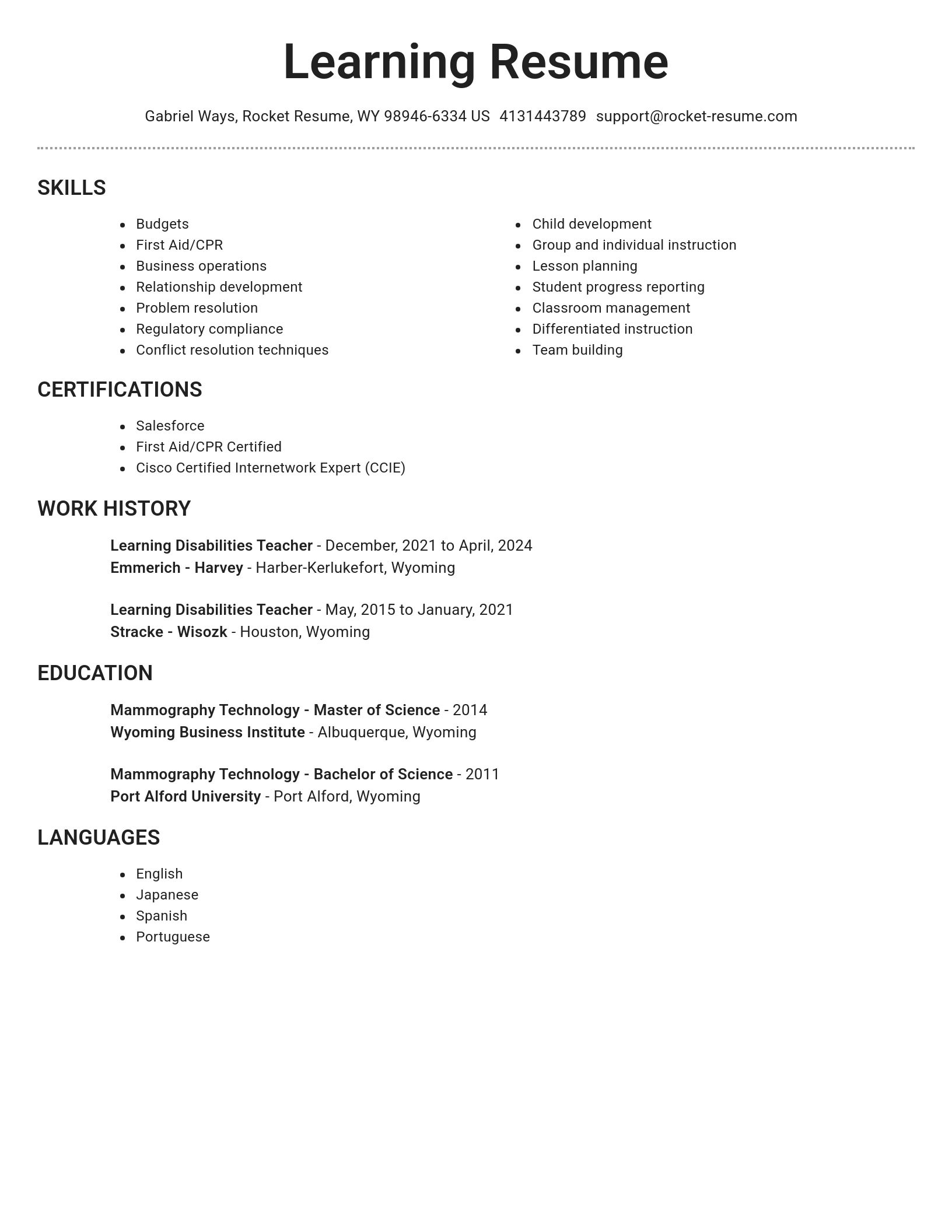 Brilliant resume template