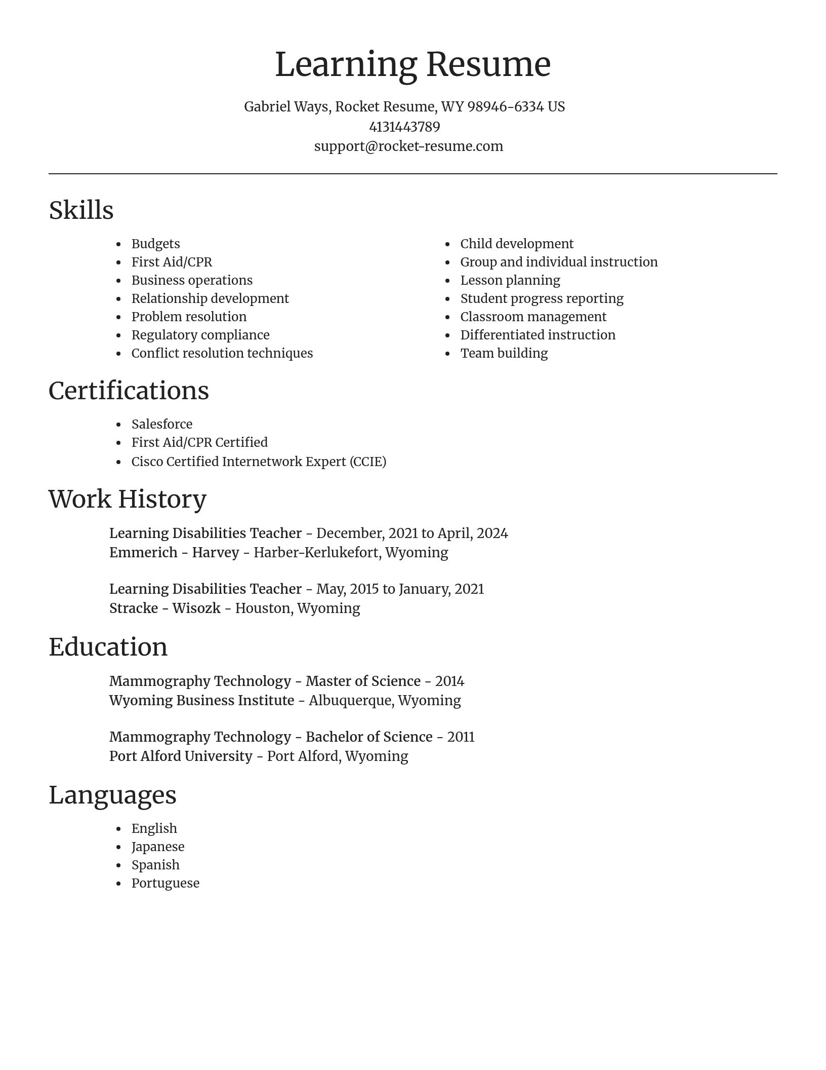 Focal Point resume template