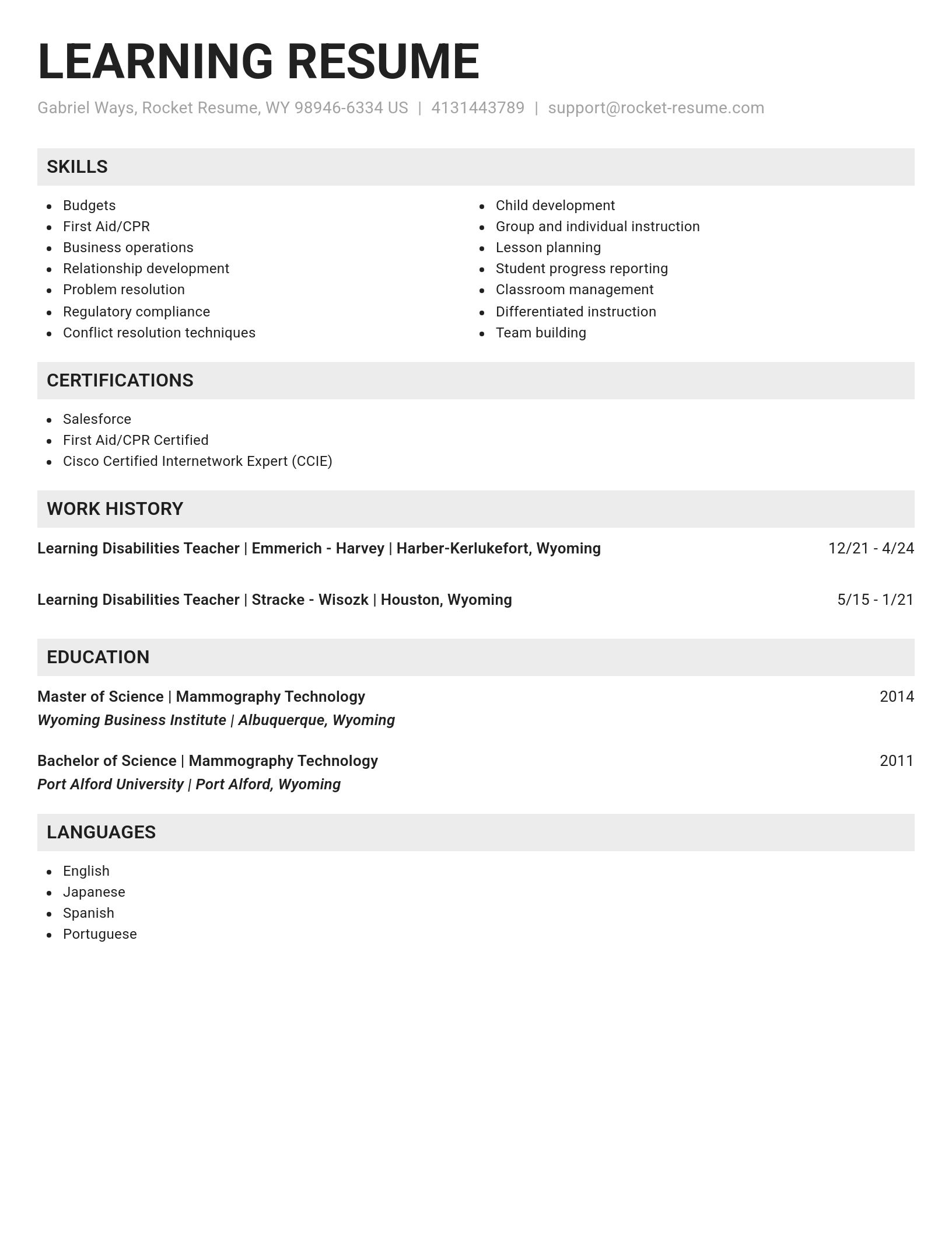 Genius resume template