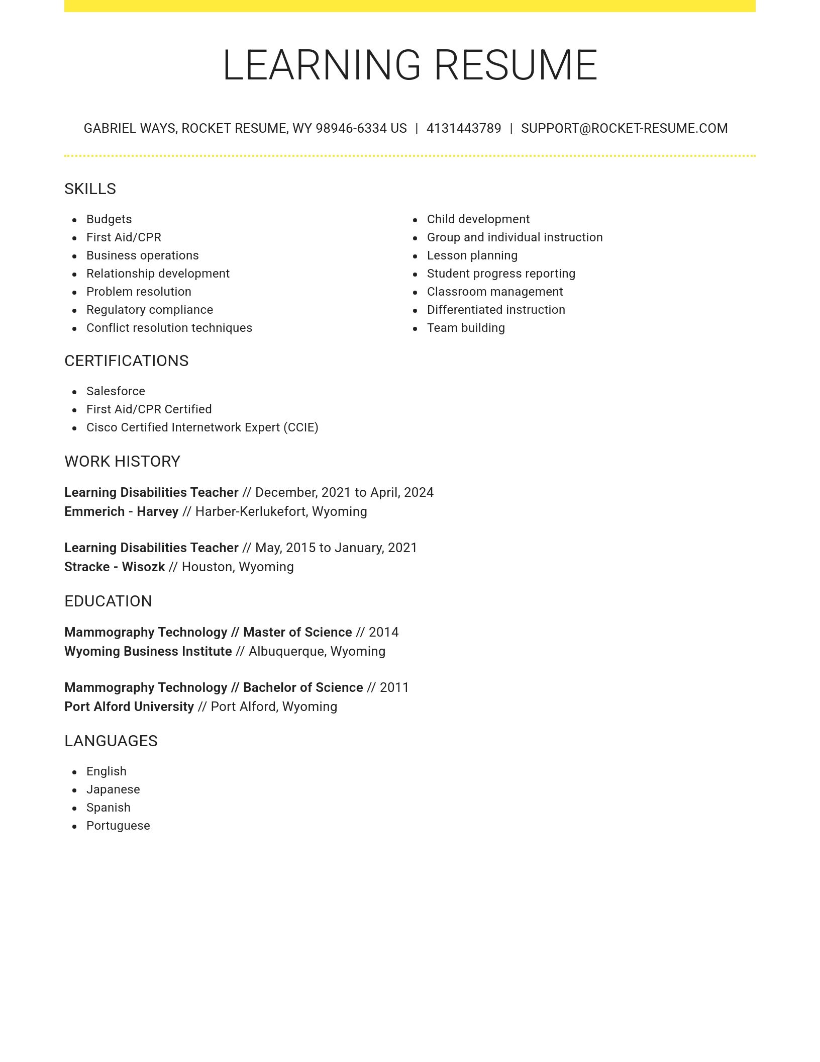 Grand resume template
