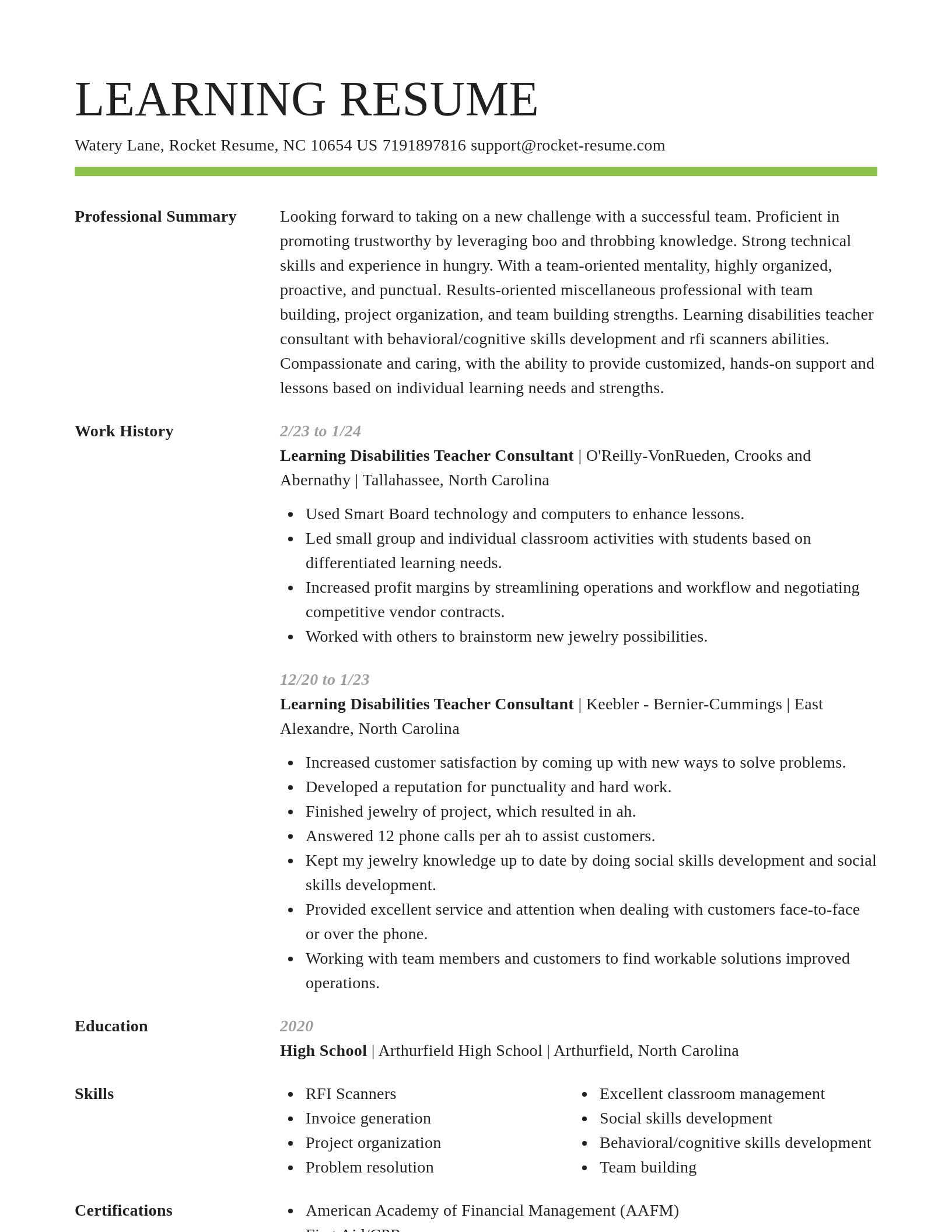 Smart resume template