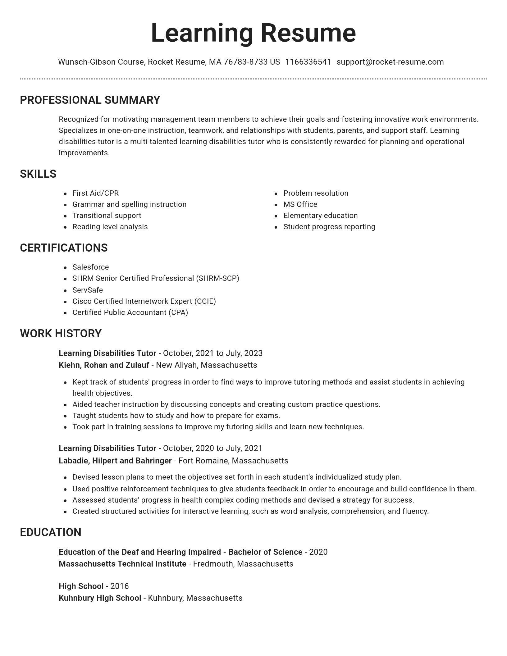 Brilliant resume template
