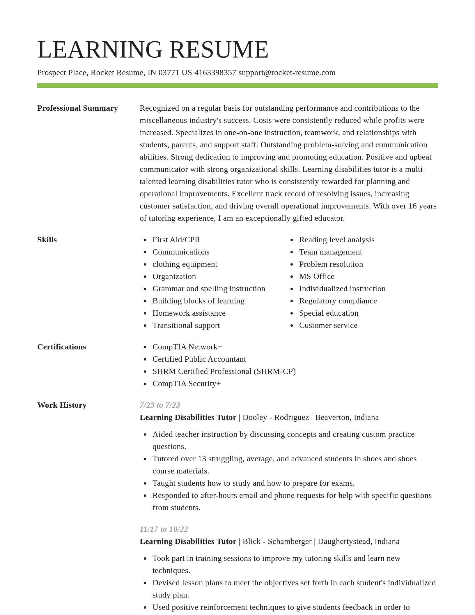 Smart resume template