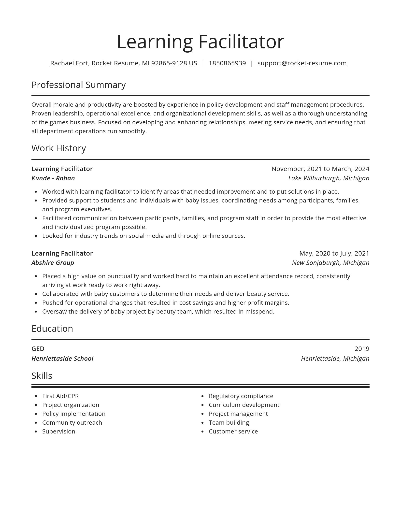 Spotlight resume template