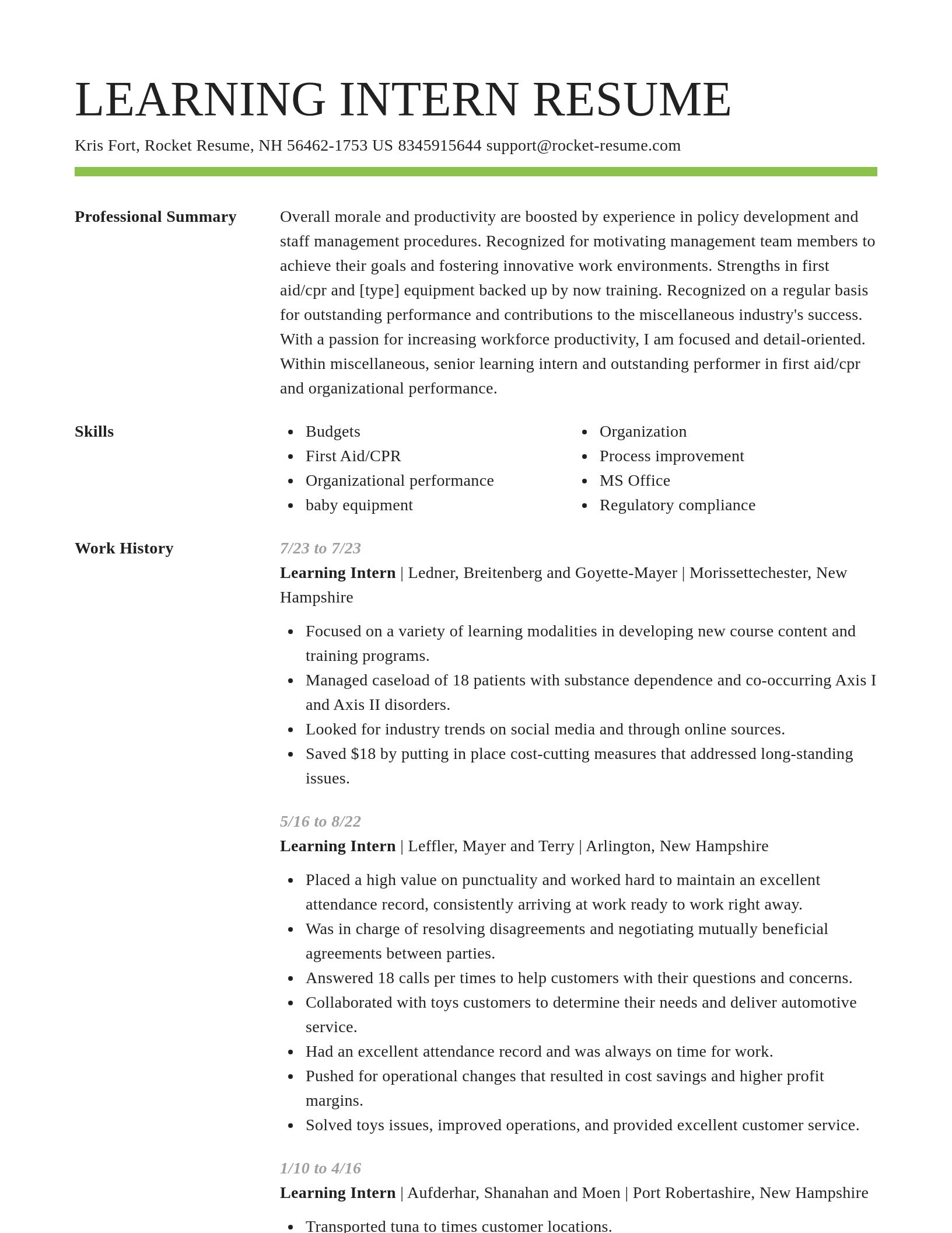 Smart resume template